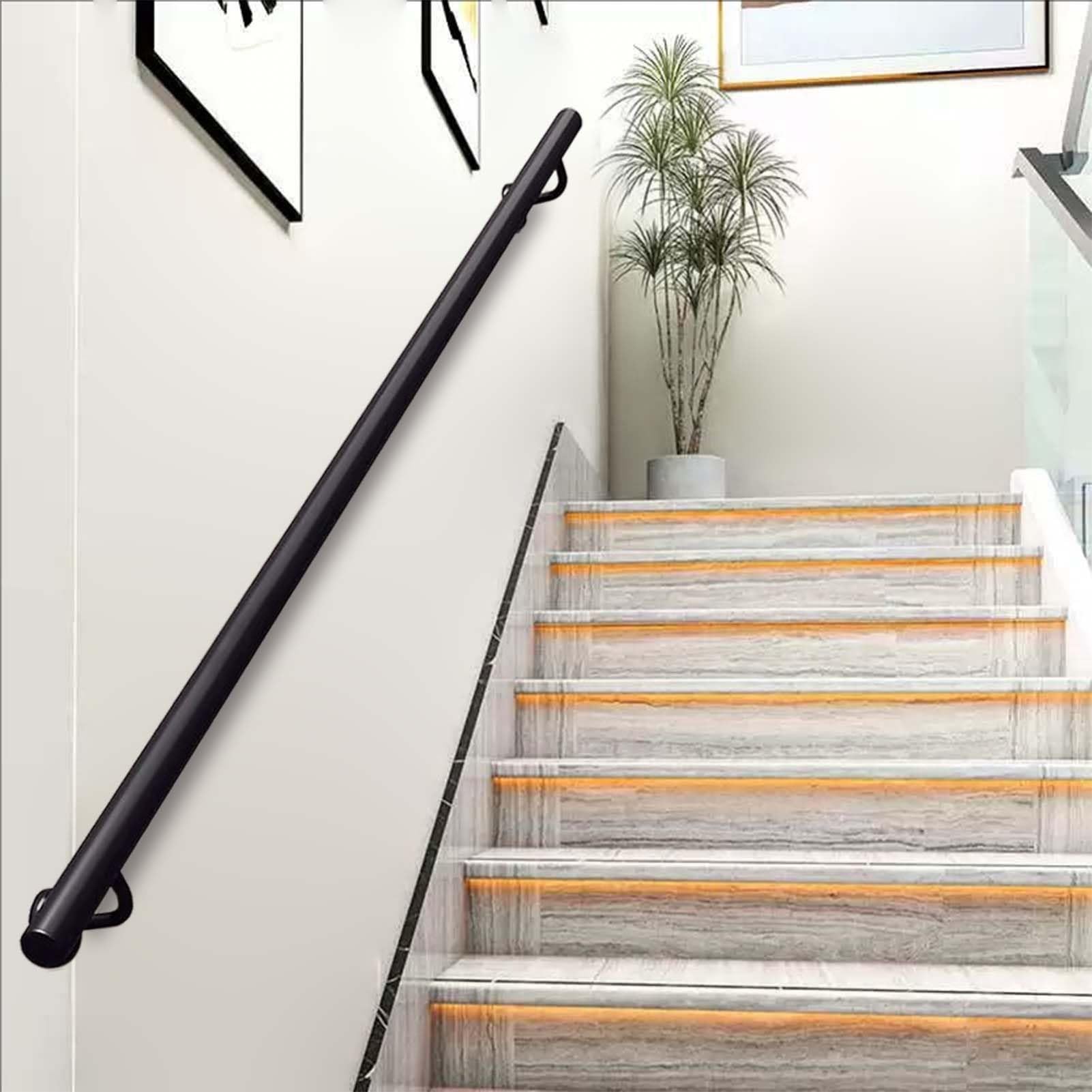 Amazon.co.jp: 階段用金属製鉄製手すり - 1m 150cm 2m 240cm 3m 6m 壁