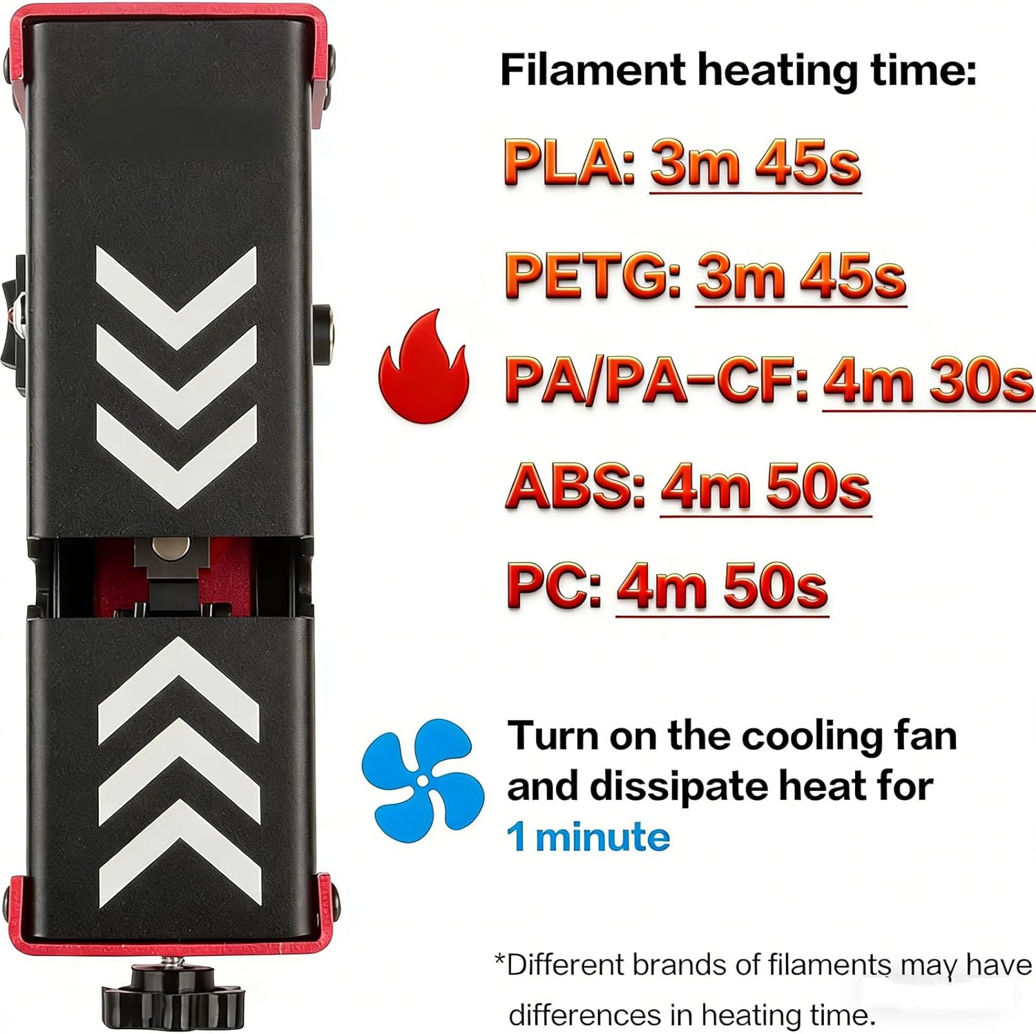 Filament Splicing Connector Tool, 1.75mm 3D Printing Filament Joiner with Fast Heating Cooling System Includes 100 Teflon Tubes for Home Office Studio Printing Repair Use