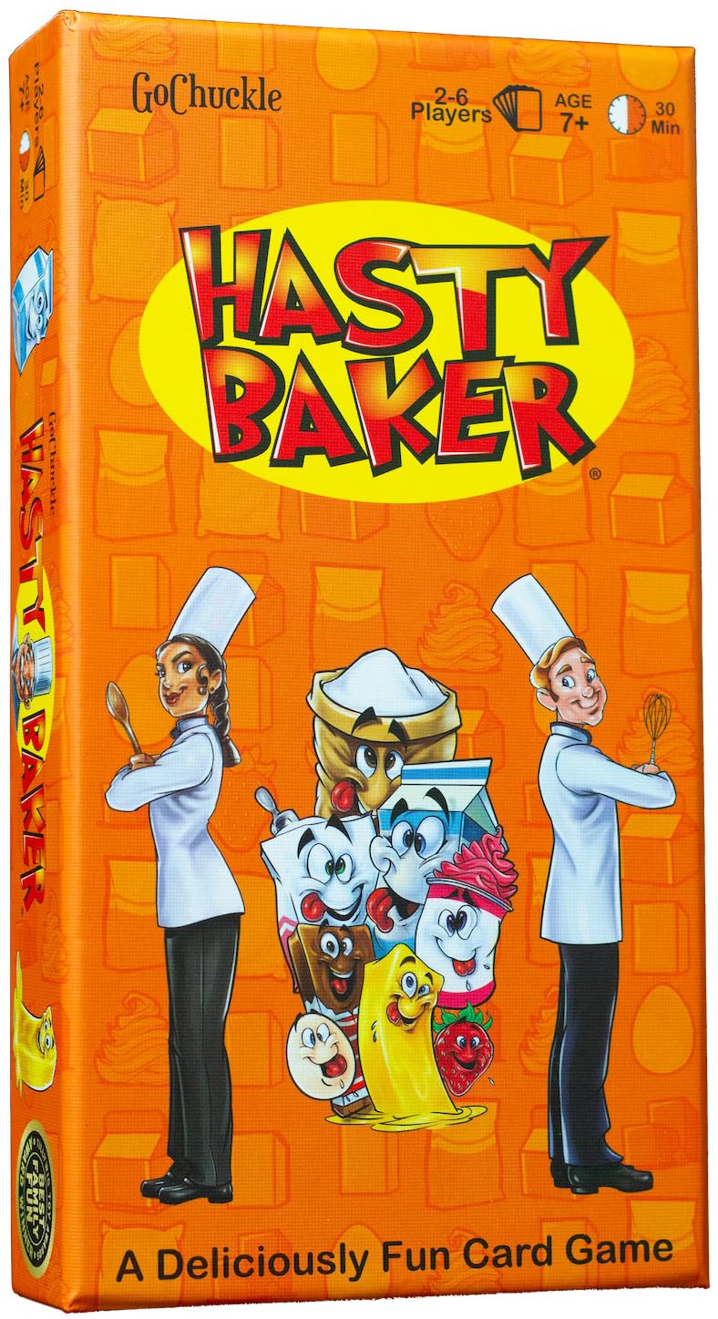 Hasty Baker Family Card Game - A Race to Collect Ingredients and Complete Recipes, for Families, Adults, Kids, Ages 7+, 2-6 Players, by GoChuckle