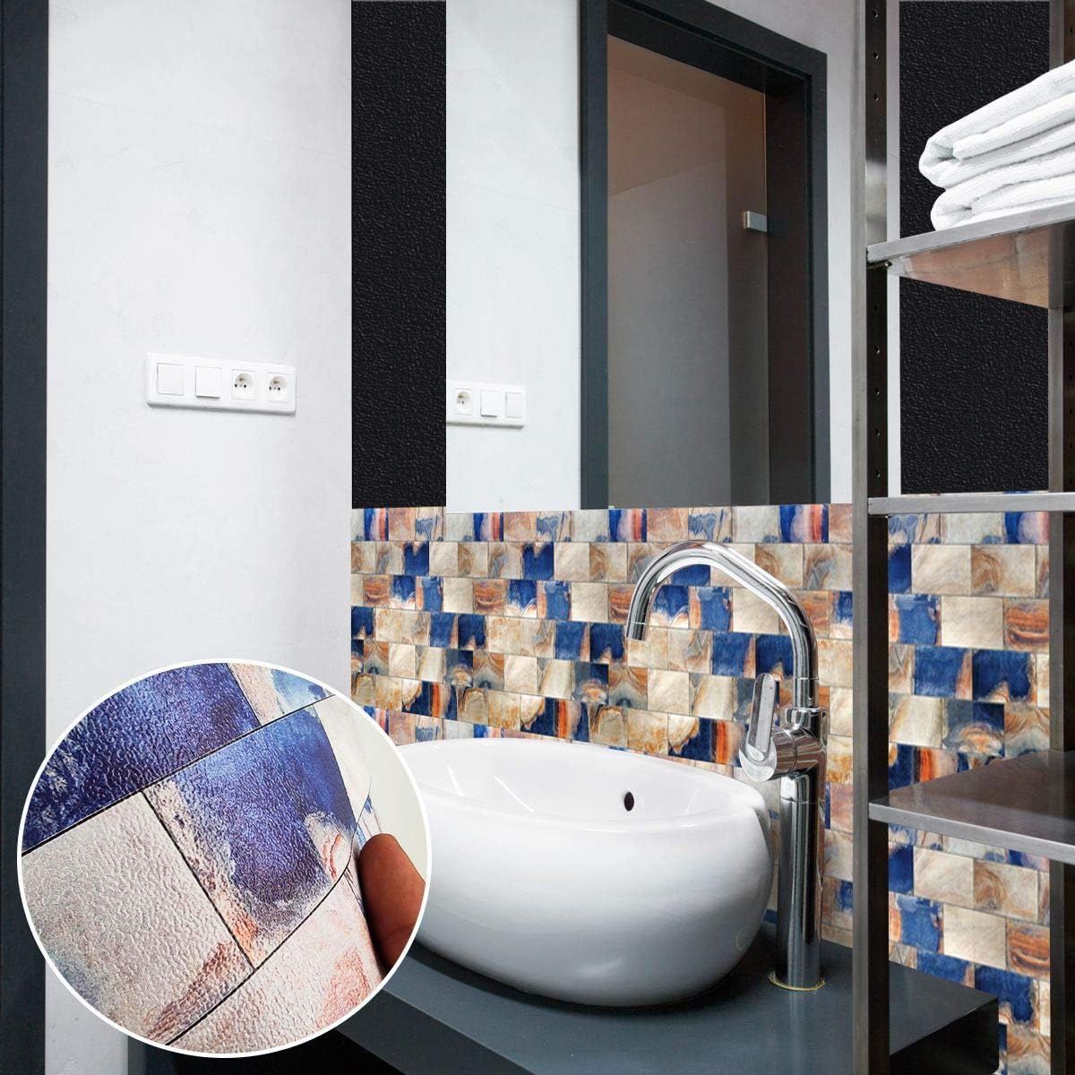 sbucciare e bastone backsplash per il caminetto