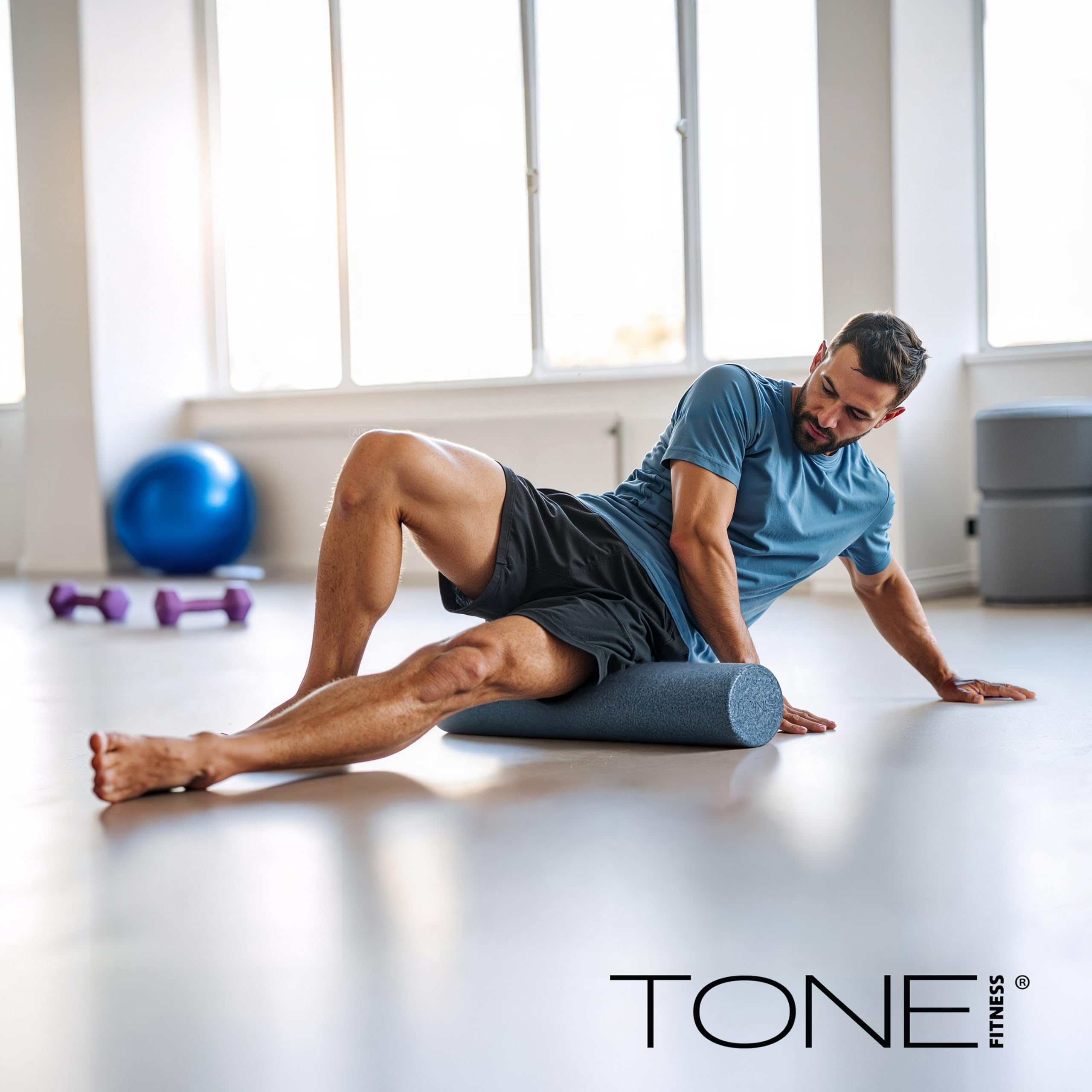 Tone Fitness Rullo in schiuma EPP ad alta densità per yoga, pilates, stretching, massaggi e recupero, diverse dimensioni e colori