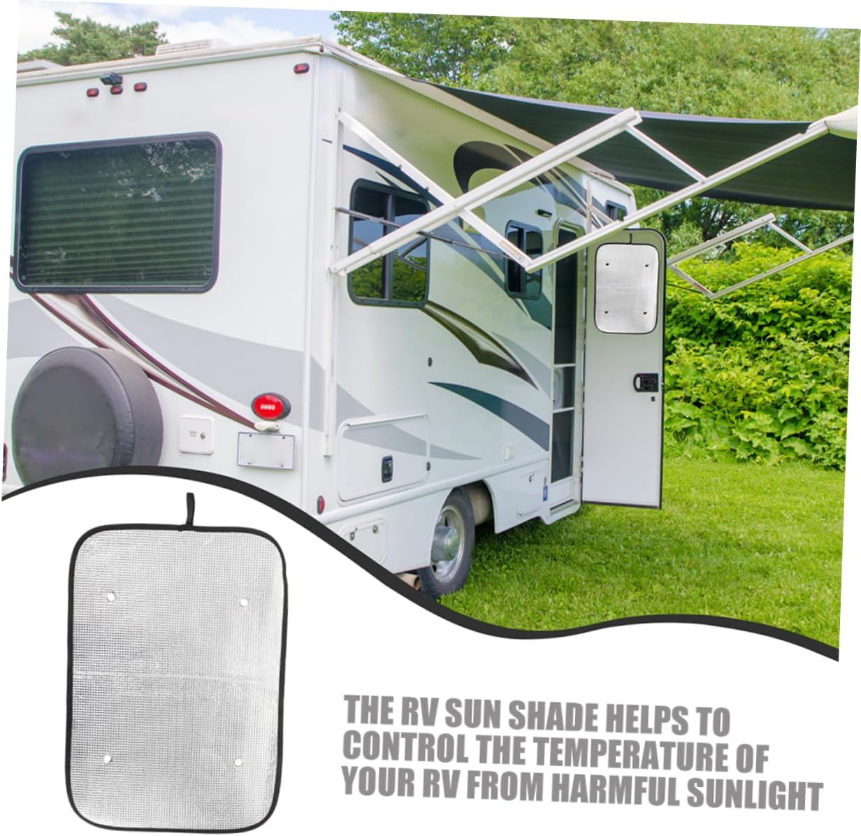 4pcs Camper Accessories Rv Door Window Shade Rv Screen Door Protector Sunshade