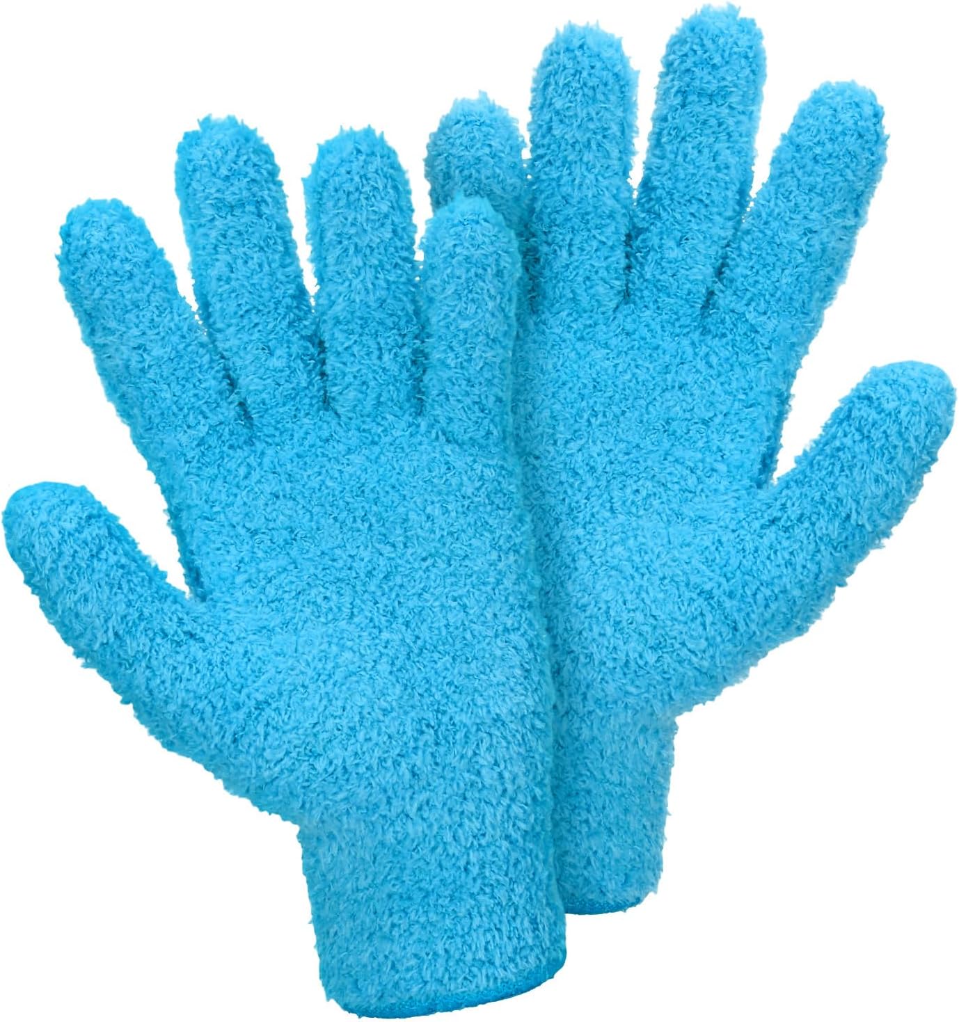 Abeillo Microfiber Gloves for Plants Dusting Cleaning, Reusable Washable Cleaning Gloves Mittens House Cars Blinds Dusting(Navy Blue)