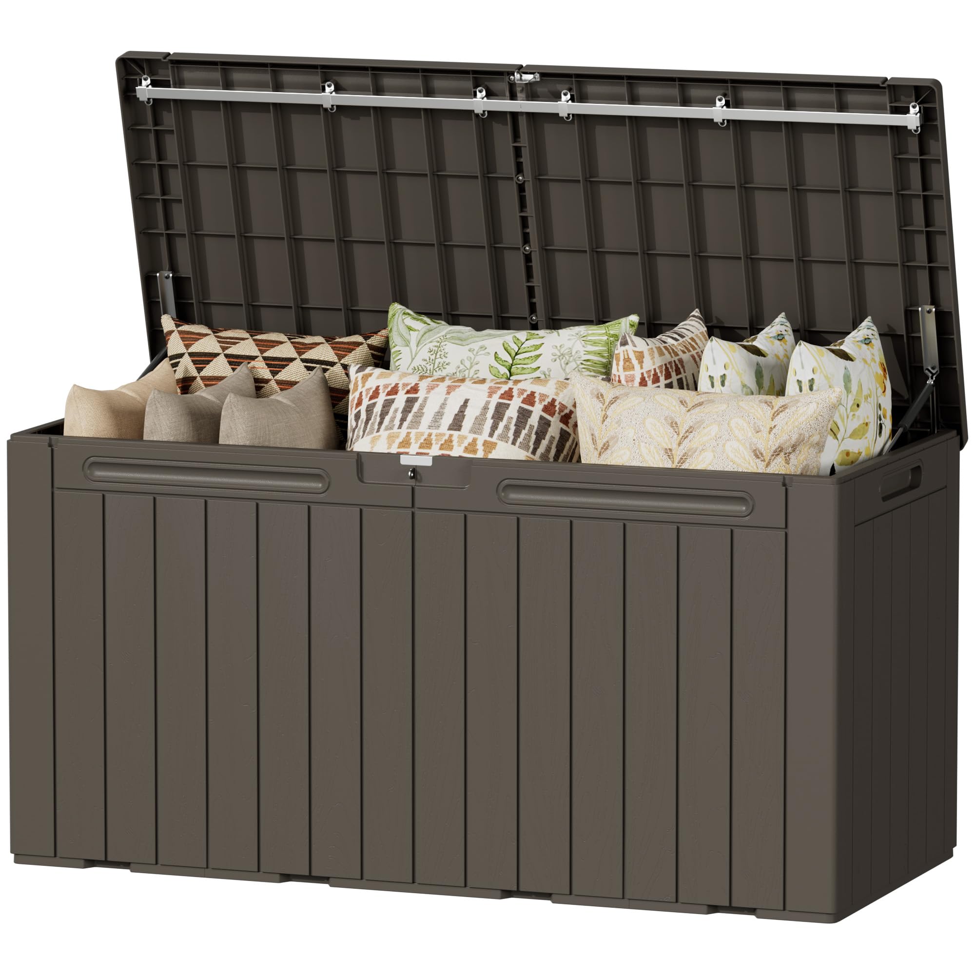 Devoko 100 Gallon Outdoor Storage Box, Waterproof Deck Box Lockable