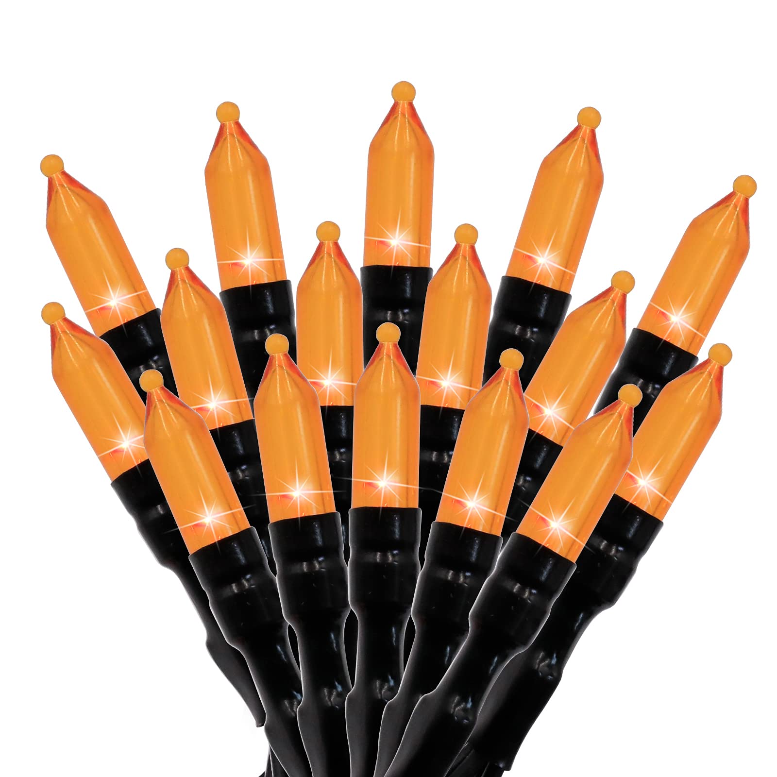 Christmas Outdoor String Lights, 40ft 100 LED Waterproof Solar Christmas Decorations ​Lights with 8 Lighting Mode, Indoor Outdoor Fairy Lights for Xmas Tree Garden Party Halloween Home Decor (Orange)