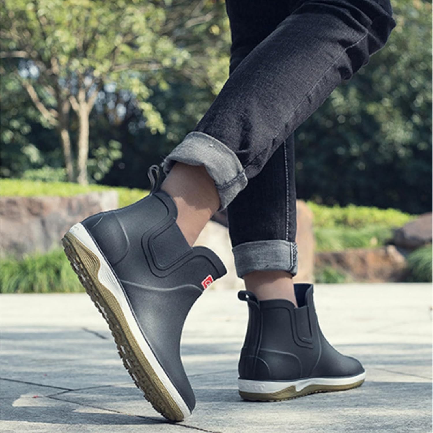 Rain Boots Rainboots Men's Short Tube Rain Boots Non Slip Car Wash Rubber Shoes Thickened Water Boots Rain Boots For Outdoor