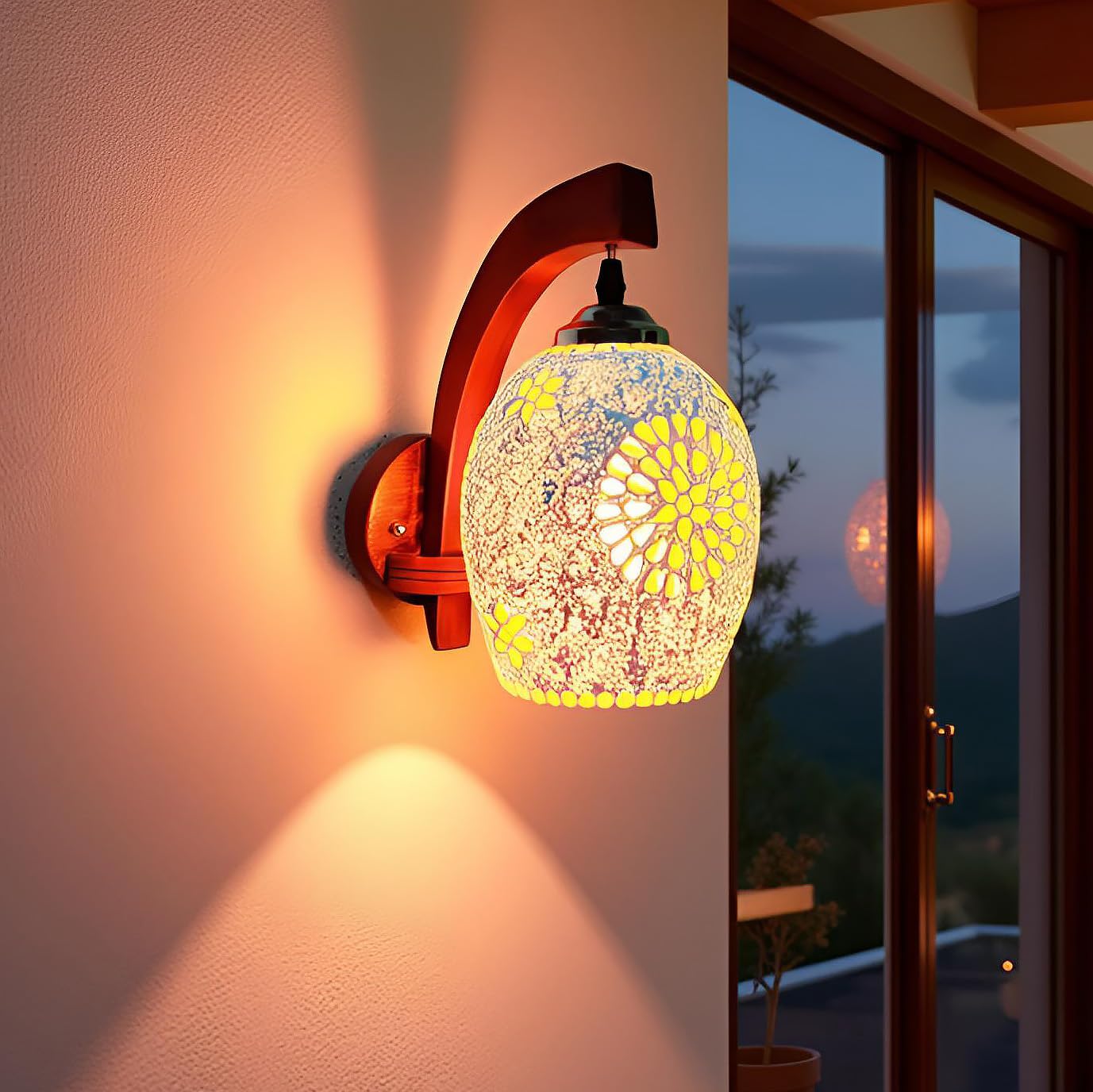 Lyse Decor Handcrafted Glass Wall Hanging Light