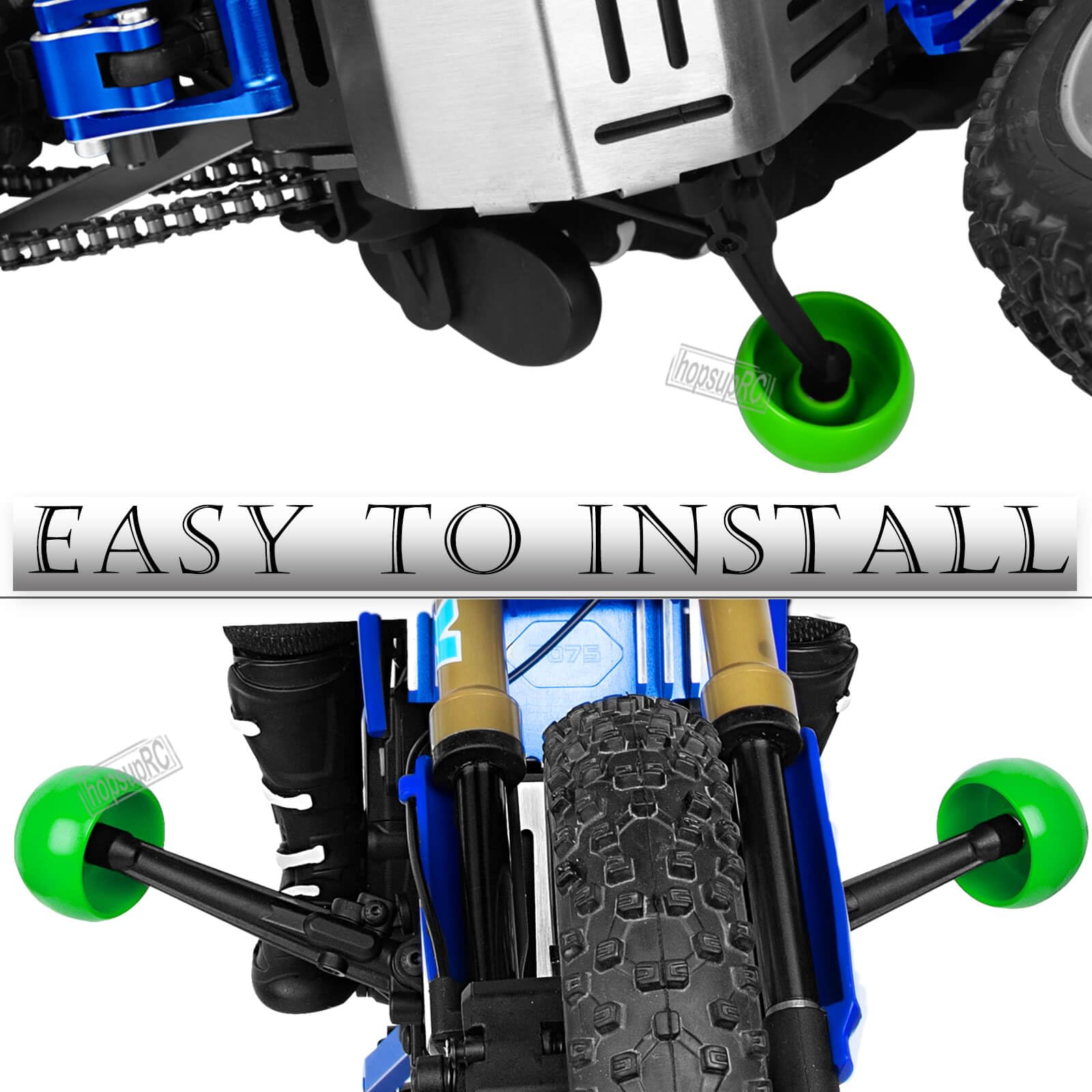 LOS264003 Promoto-MX Upgrades Side Wheel Replacement Lean Bar Wheel Set For LOSI 1:4 Promoto-MX Motorcycle Dirt Bike RTR FXR LOS06000 LOS06002 - Black