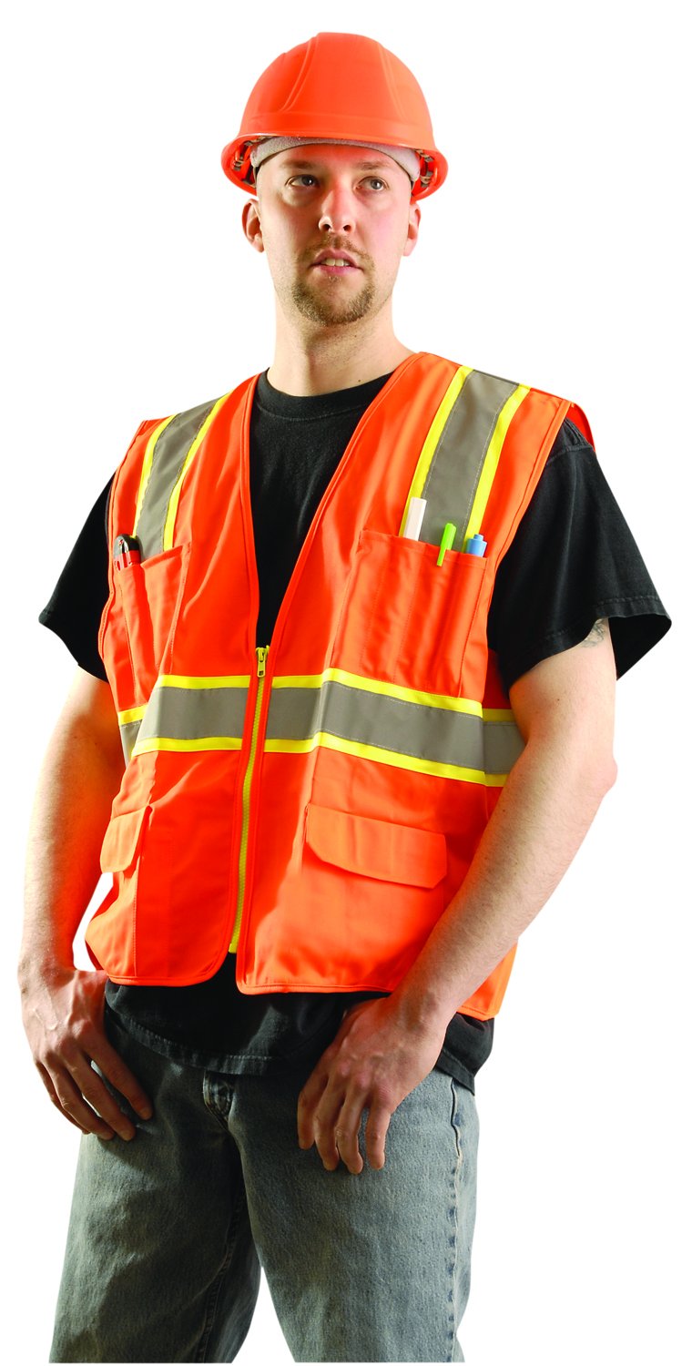 Occunomix Lux-atrans-oxl classique solide Bicolore gilets de tirage, XL, Orange