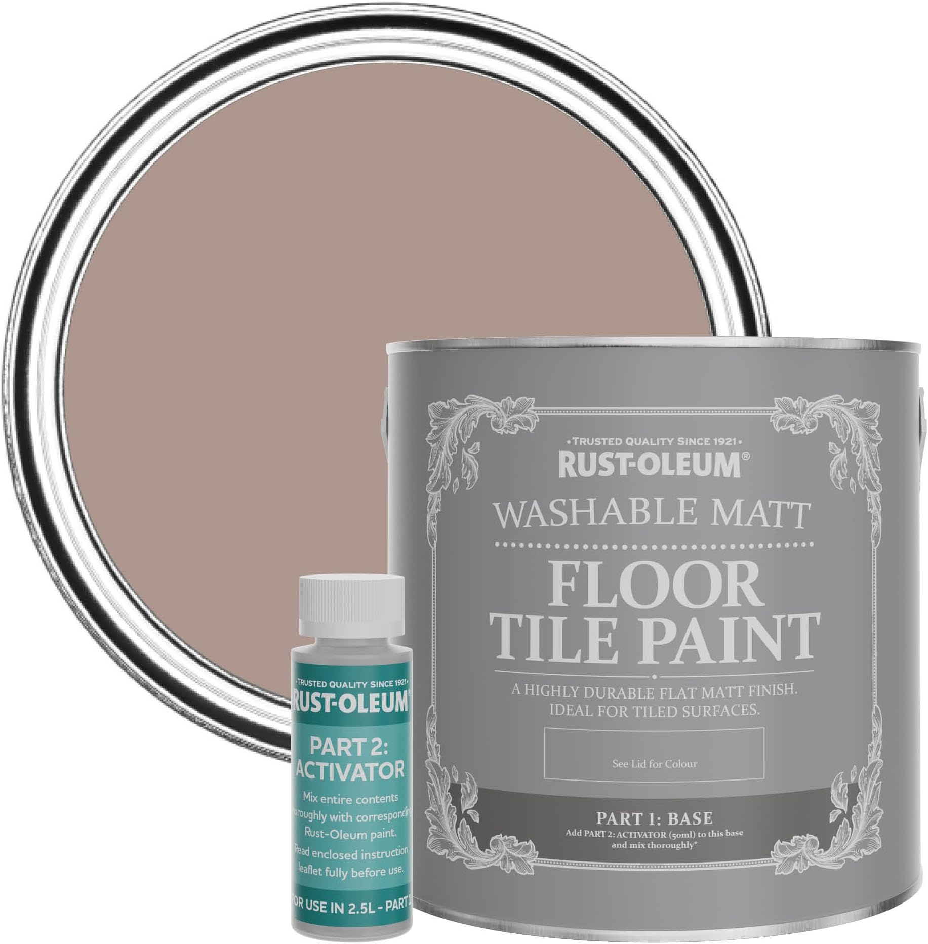 Pink Washable Matt Floor Tile Paint, Matt Finish - Haversham 2.5L