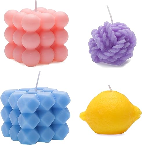 Carol Cao Vela de burbujas, 6 velas perfumadas en forma de cubo para decoración del hogar, velas de cera de soja, velas estéticas para bodas,