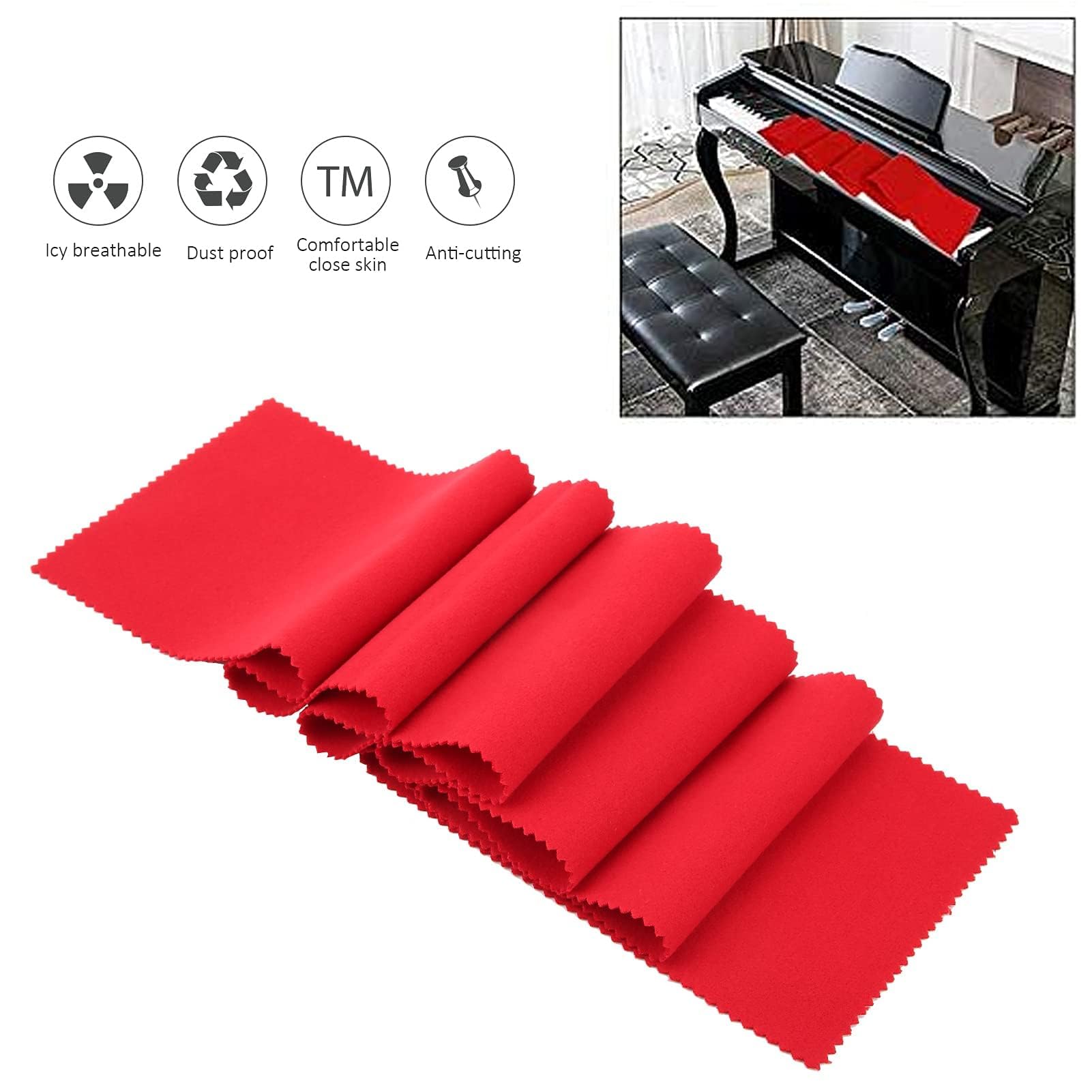 125 x 15 cm / 49.2 x 6.0 inches Piano Keyboard Cover, Piano Keyboard Dust Cover - Image 2
