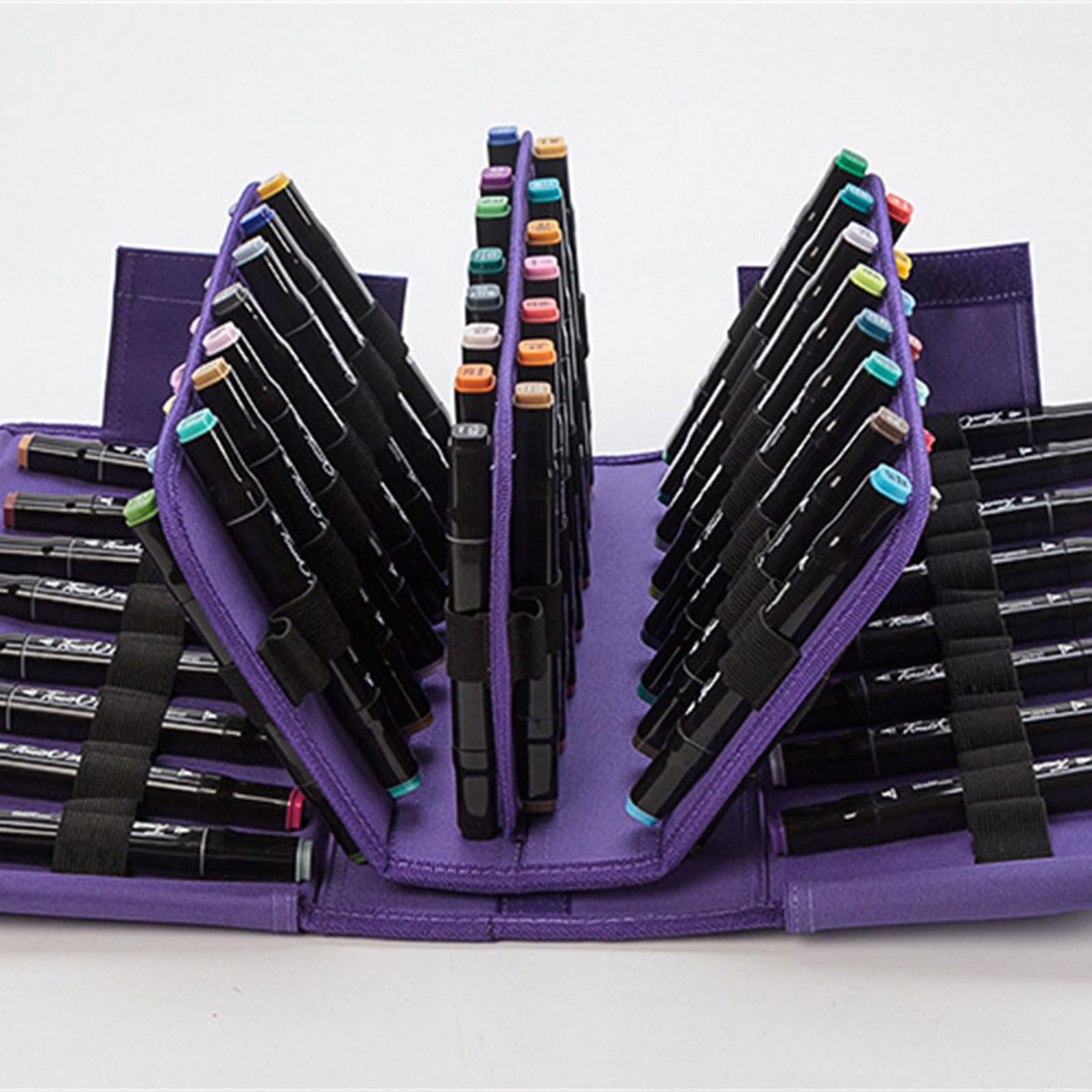 Marker Organizer Etui für 120 Marker, Aufbewahrungstasche, Kunststift Tragetasche mit Schulter und Tragegurt, Stiftetui