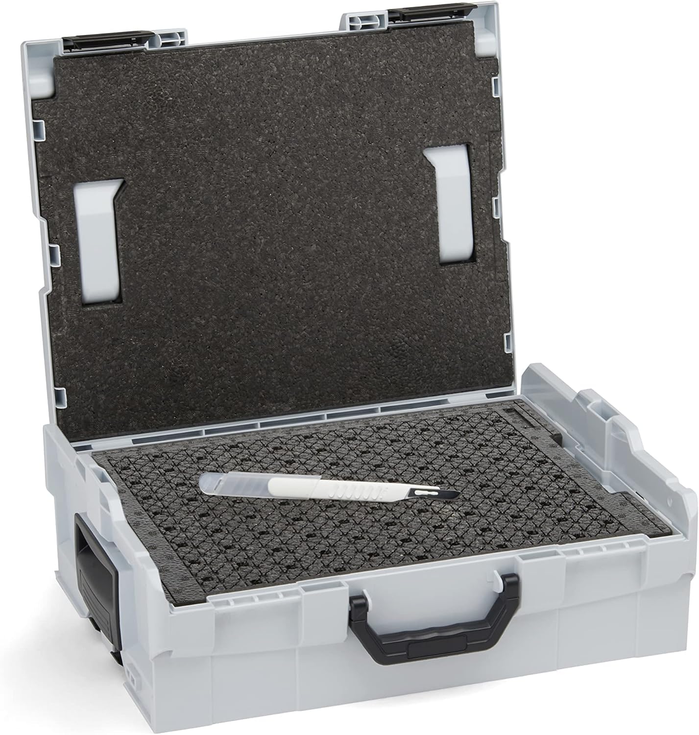 Bosch Sortimo L Boxx 136 - Sistema de maletín LBoxx 136 con plantilla de corte personalizable con su logotipo | Gris | Sistema de maleta LBoxx 136 para un almacenamiento óptimo de herramientas |