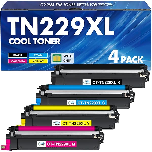 TN229 TN229XL 229XL MFC-L3780CDW Toner Cartridges 4 Pack: Compatible for Brother TN229XL TN229 TN 229 MFC-L3720CDW HL-L3220CDW HL-L3280CDW HL-L3300CDW HL-L3295CDW Printer 229XL Toner Cartridges