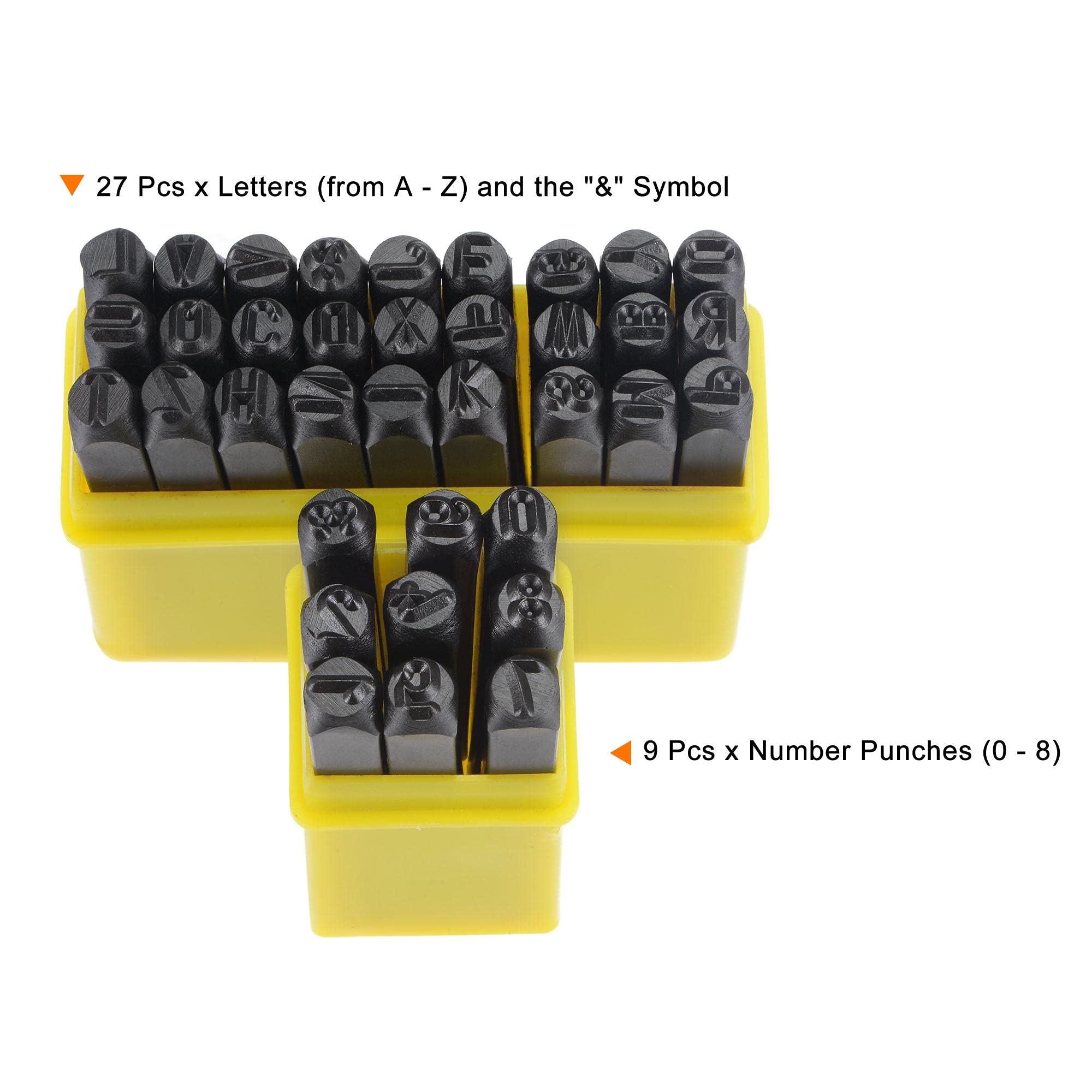 Sourcing Map 5 Mm Stempel-Set A-Z & 0-9 – Stahllegierung Für Metall, Holz Und Leder