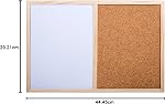 DESK TECH Small Half Cork Bulleting Board Half Dry Erase White Board Combo with Pinewood Wooden Frame - 18 x 12 inches, Classic Beige - Hangable, Ideal for School, Office and Home Use
