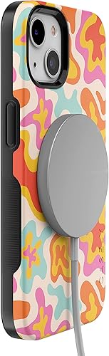 Vista 1112 de Casely Funda para iPhone 13 Compatible con MagSafe Color Splash de medianoche Funda retro abstracta Color de medianoche Splash Abstracto
