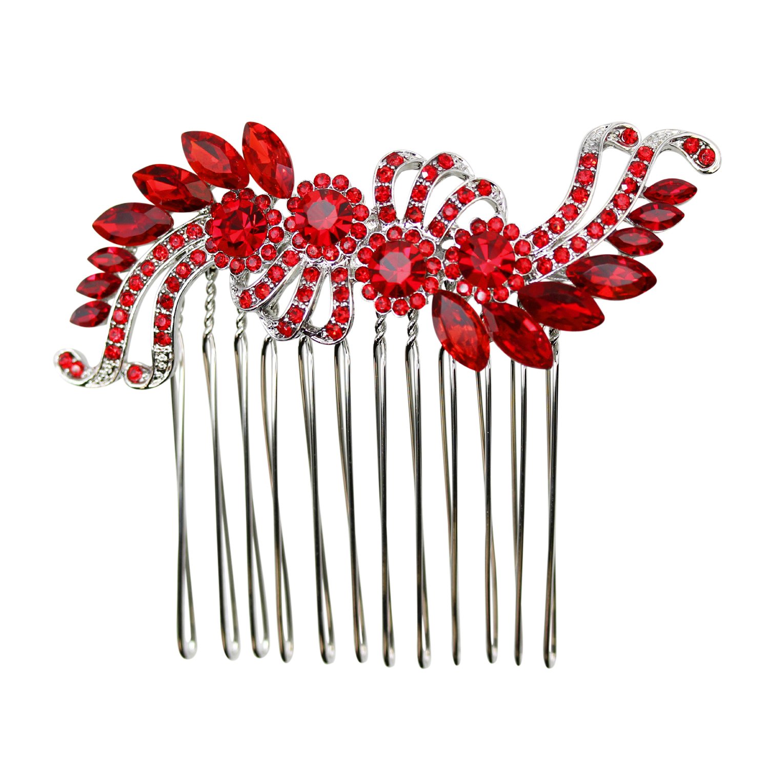 Faship Gorgeous Purple Crystal Floral Hair Comb
