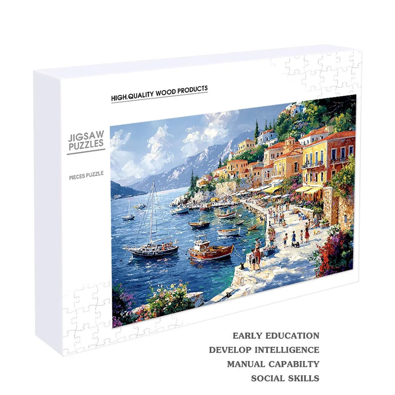 Puzzle in Legno per Adulti 1500 Pezzi | Vista sul porto| Giocattoli Educativi | Puzzle Adulti E Famiglie Decor | Dimensione Di 87x57cm | Regalo Adultis | Regali Natale (Formato: 34.8x22.8in) o-242