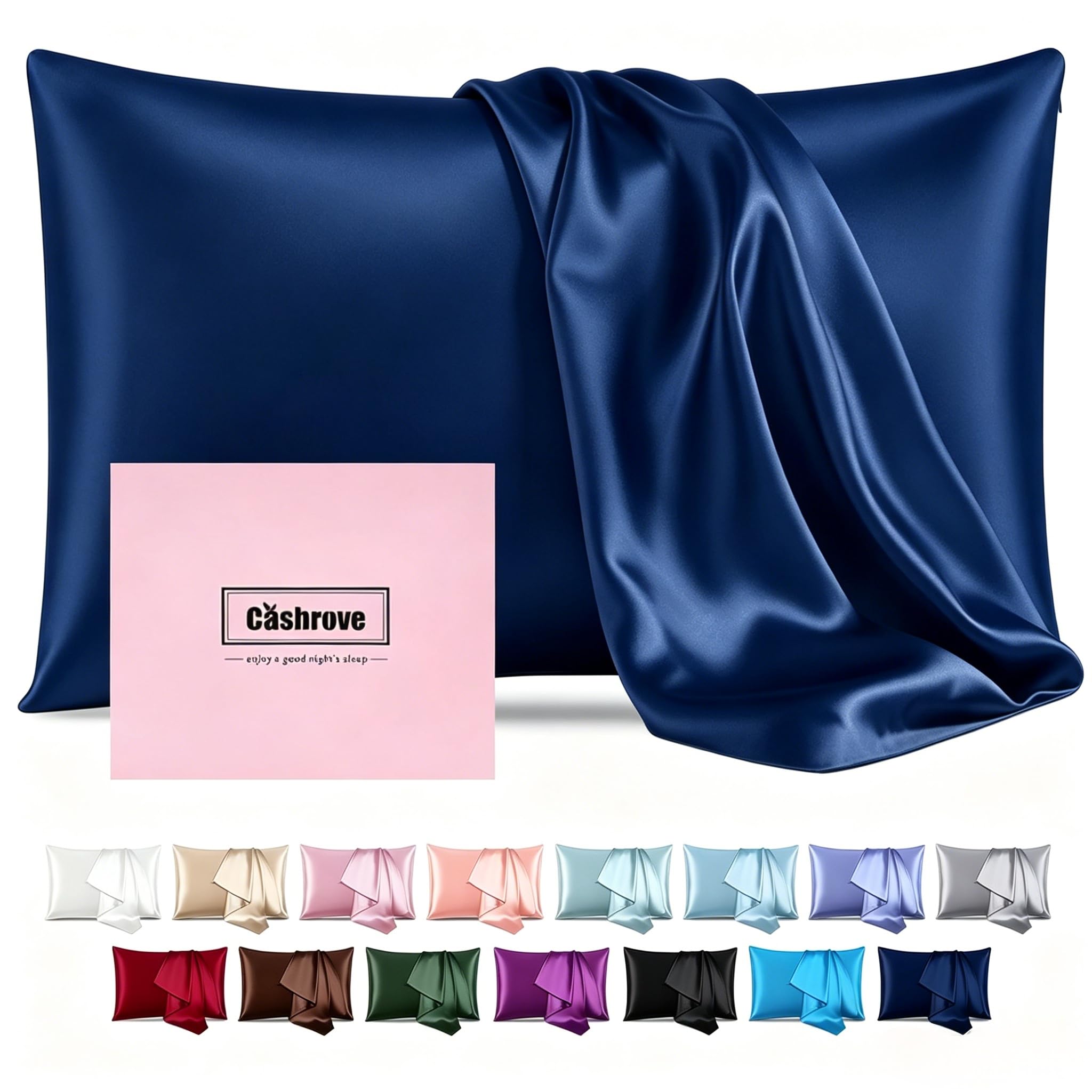Silk Pillow Cases with Zipper,Soft Mulberry Pillow Case,Teal Blue,King,1pc