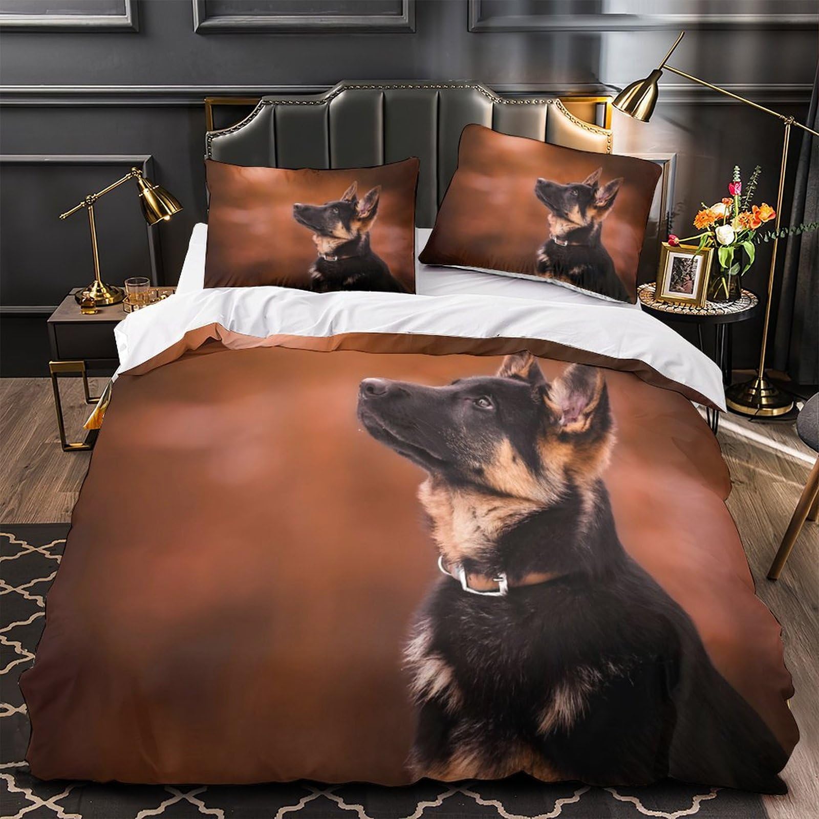 Housse de couette résistante avec fermeture éclair parure de lit 3D