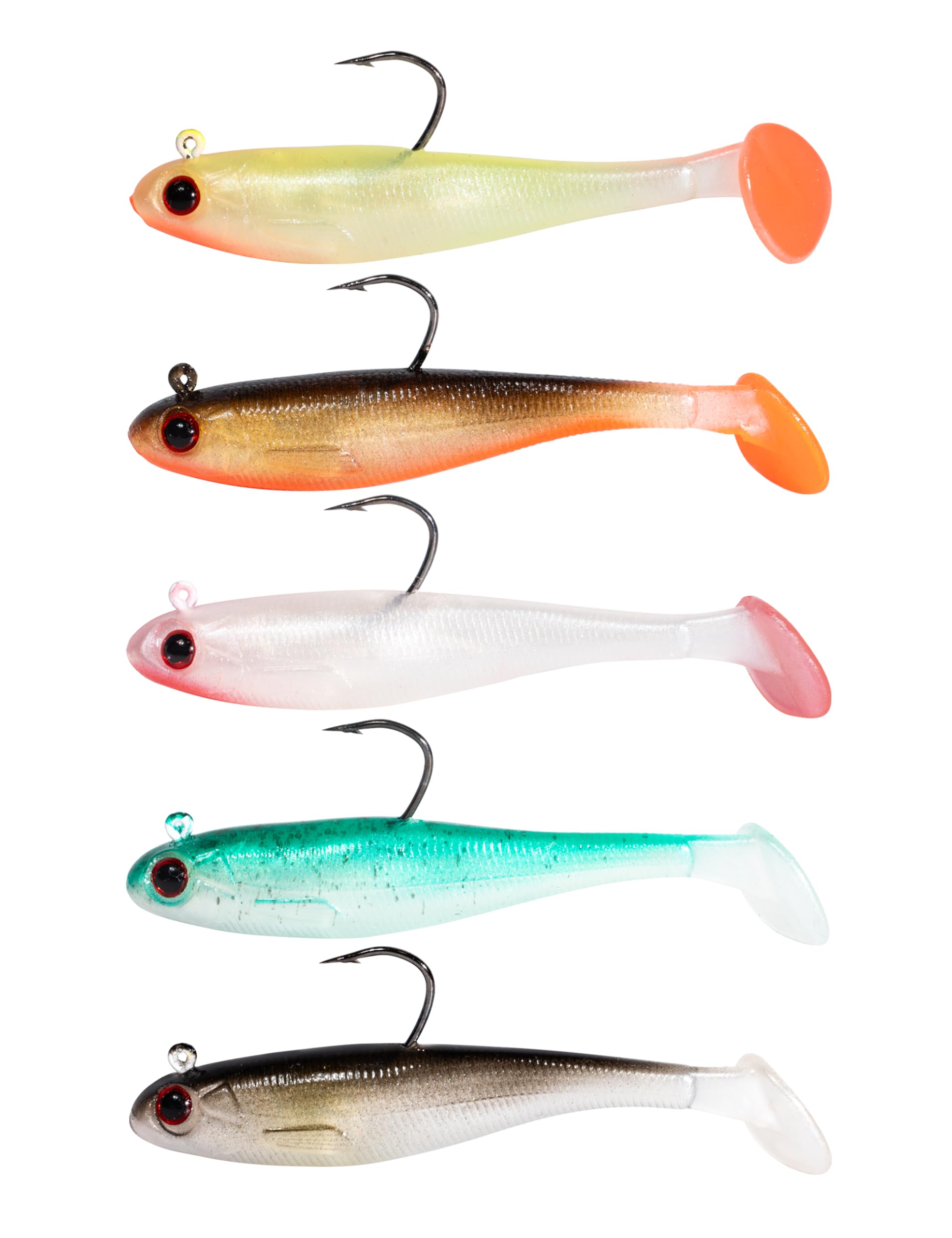 BLUEWING 4 Inch Swim Shad Lures - 4 Pack Soft Paddle Tail Swimbaits With Steel Hooks For Bass Fishing - View #5