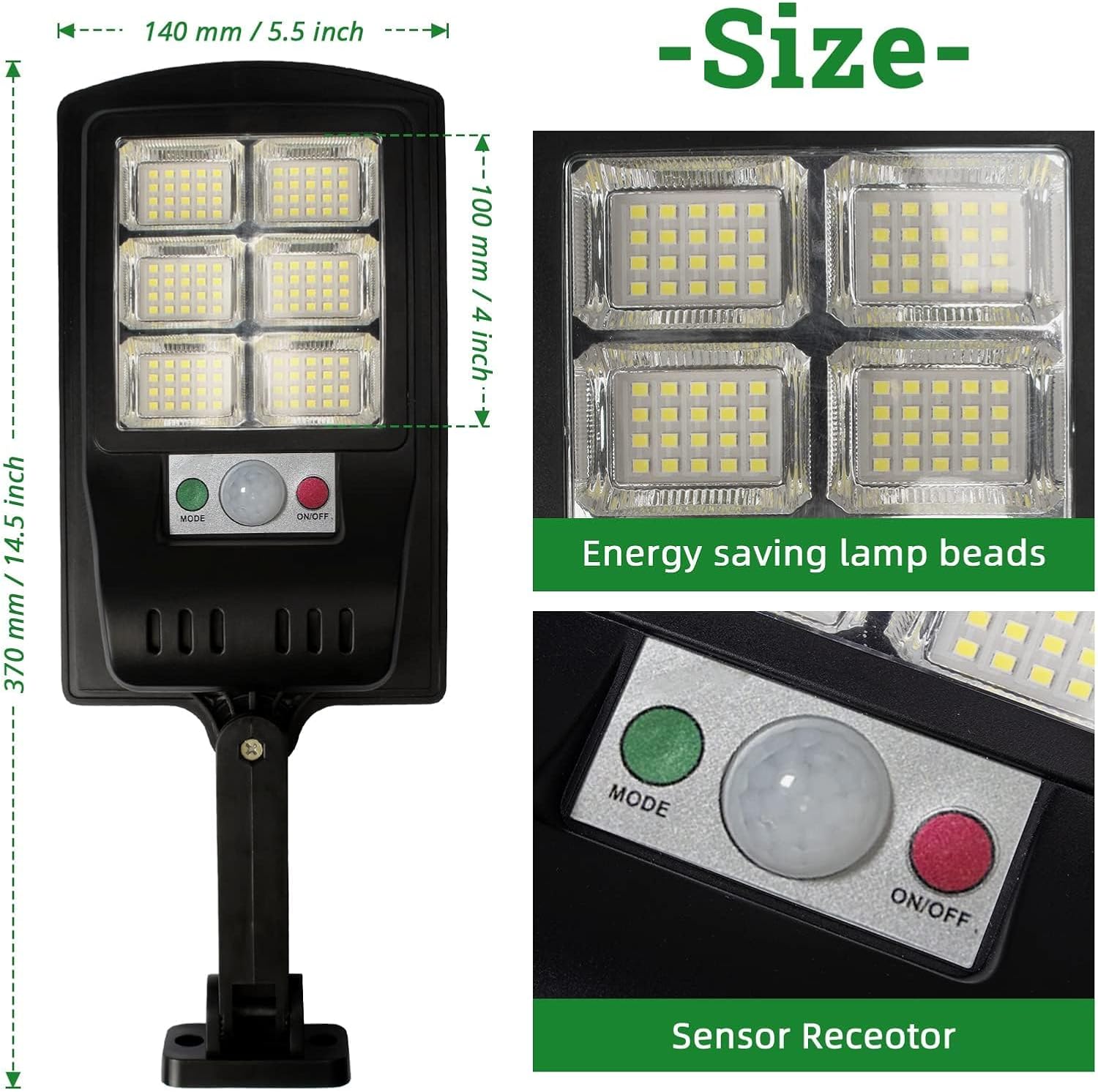 Solar Lights Outdoor, 6 Pack 1000 Lumens Motion Sensor Security Light - Waterproof Solar Lights for Patio, Front Door, Deck, Fence, Gutter, Yard, Porch