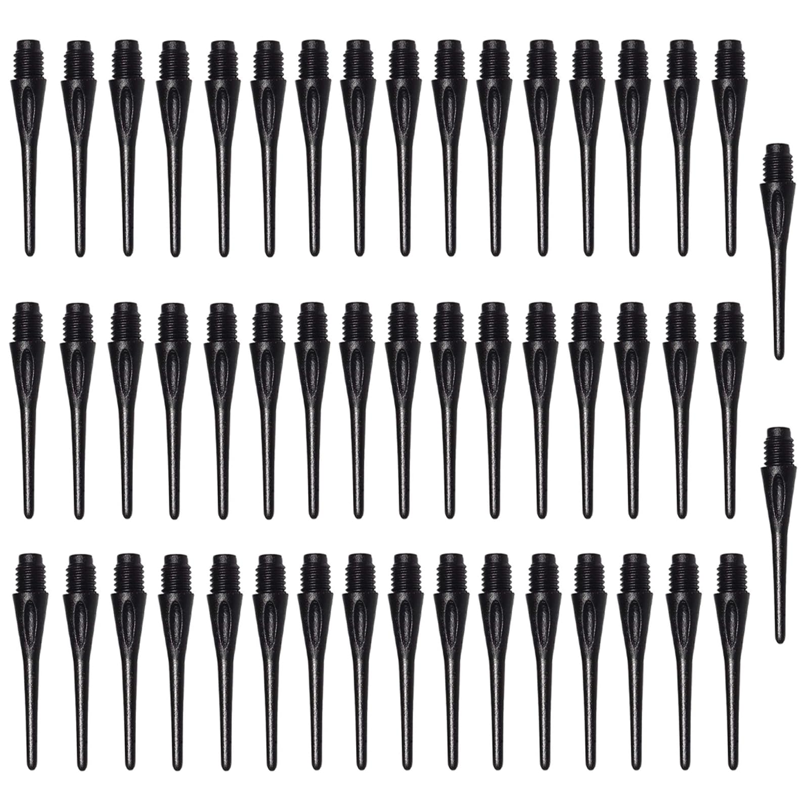 50 Pièce Pointes de Fléchettes en Plastique, Embouts de Fléchettes en Plastique, Pointe de Fléchette Souple, Professionnel Bout Fléchettes, Filetage 2BA, pour Fléchettes Électroniques,Noir