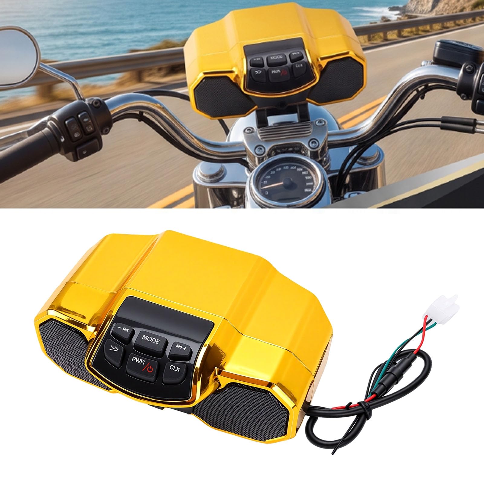 Altavoz para Motocicleta con Reproductor MP3, Sonido Estéreo HiFi