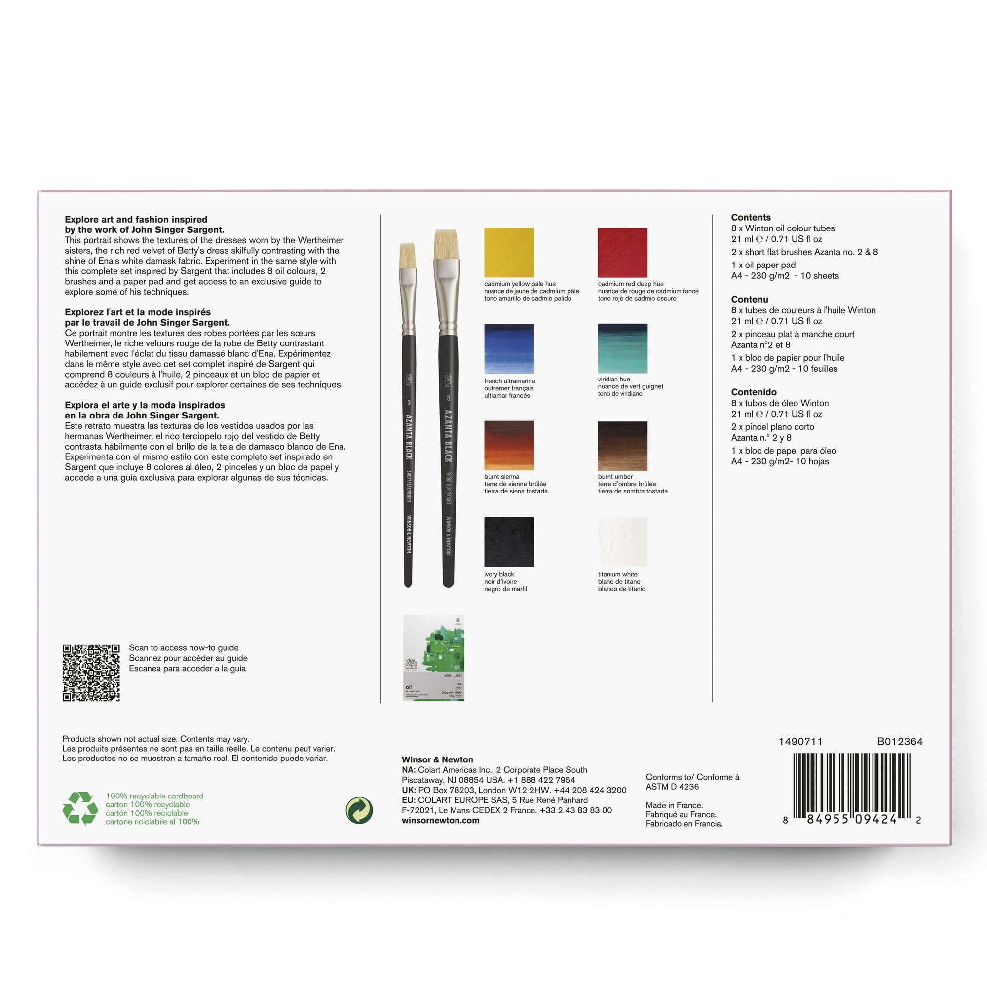 Winsor & Newton Tate Collection, 12 Pieces Oil Paint Set, Multi