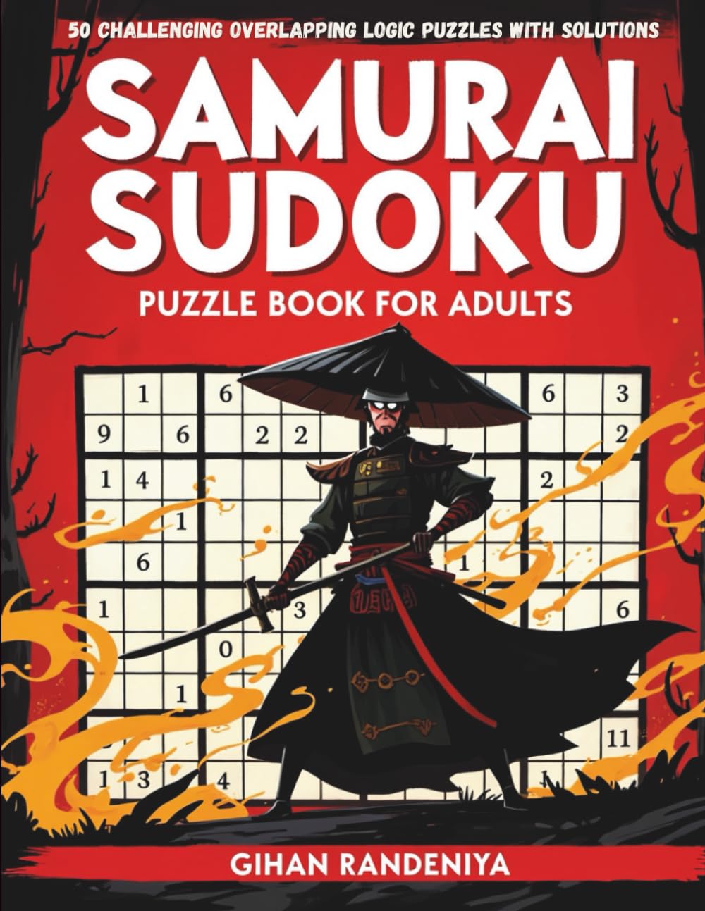 Samurai Sudoku Puzzle Book for Adults: 50 Challenging Overlapping Logic Puzzles with Solutions