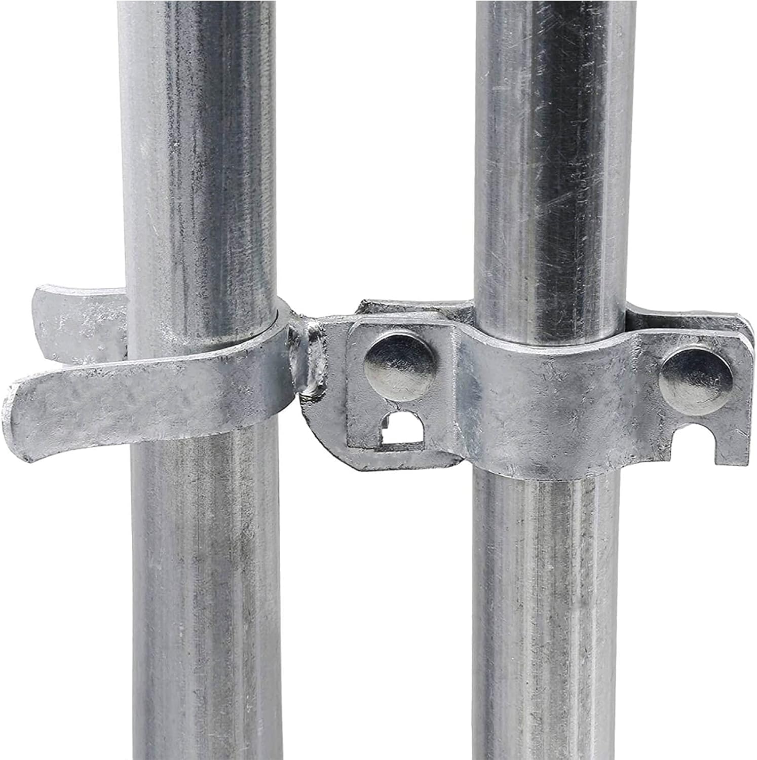 1-3/8" x 1-3/8" Fork Latch Galvanized Fence Gate Latch for Chain Link Fence Gate Frames with Padlock Hole Wall Mount to Post or Wall