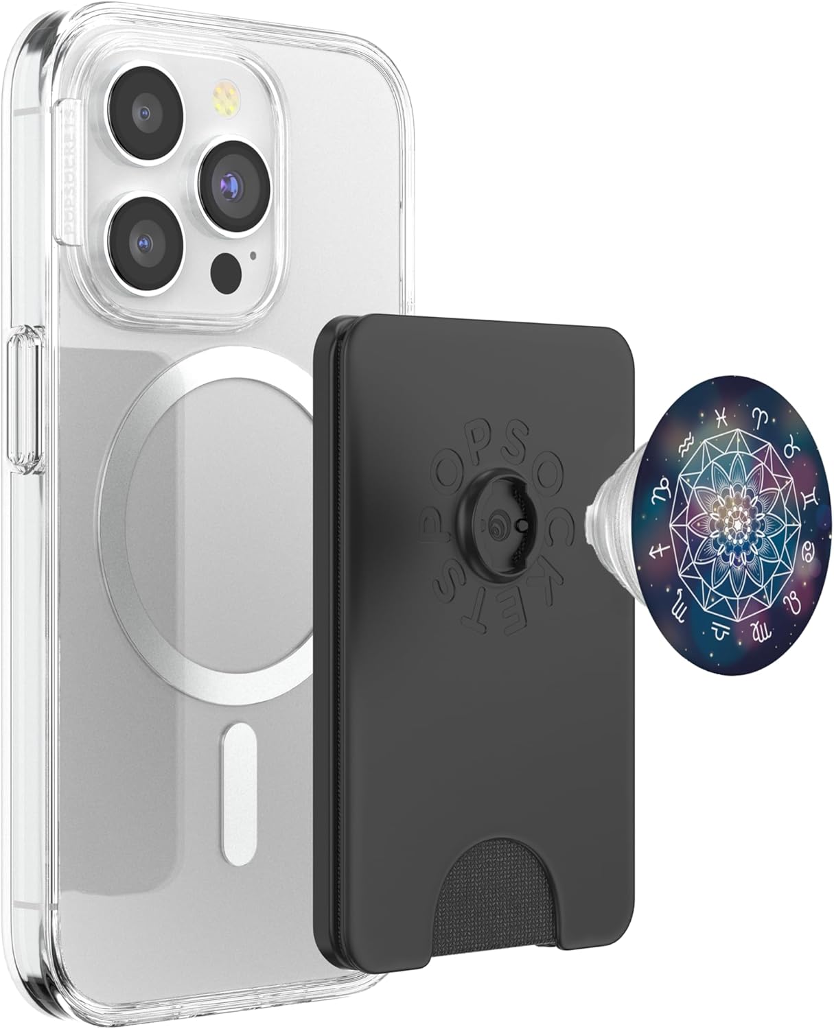 Mandala Horoscope - Zodiac Signs - Galaxy Space PopSockets PopWallet for MagSafe