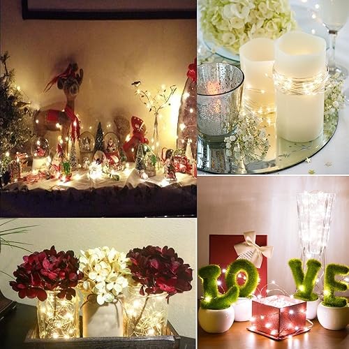 Miniatura 5 de Guirnalda de luces CR2032 funciona con pilas, 6.6 pies6.6 ft, 20 luces LED de alambre micro plateado para dormitorio, fiesta de Navidad, decoración