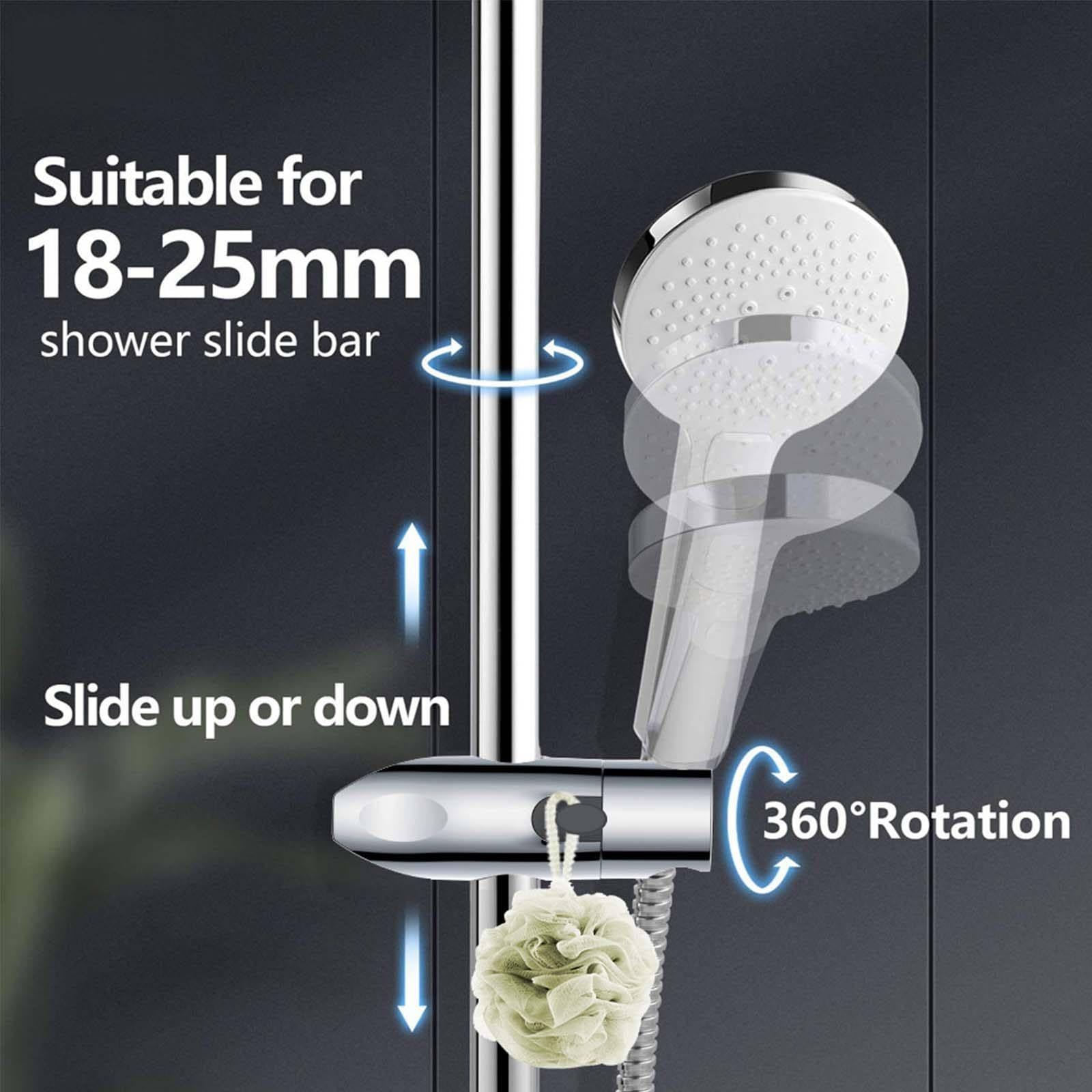Soporte Ducha Pared para Poste de Ducha Soporte Alcachofa Ducha Altura Ajustable Soporte Ducha Ángulo Ajustable 360° Soporte de Ducha Ser Aplicable Apertura 18-25 mm Soporte para Ducha
