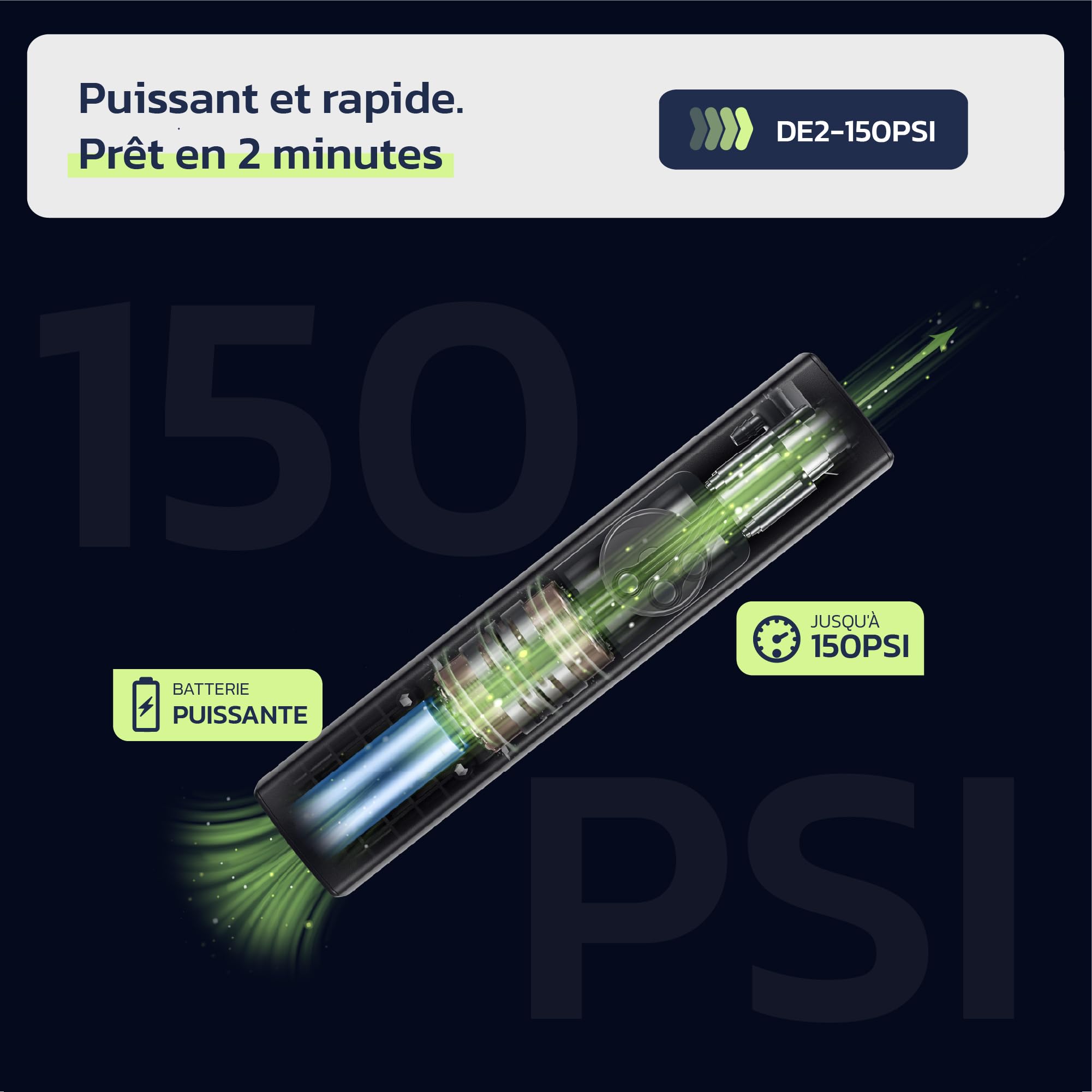 Woowind Fahrradpumpe BP188 Elektrische Luftpumpe 120 150PSI Akku alle ventile Kompressor für Auto, Fahrrad, Motorrad Elektrische Pumpe Metallgehäuse