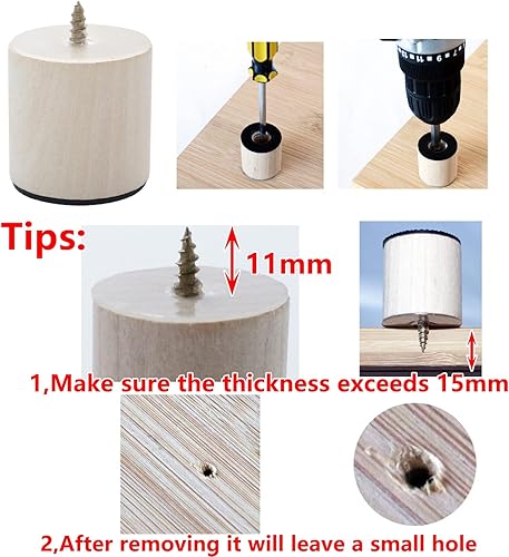 Miniatura 4 de Patas para tabla de cortar, elevadores de patas de tabla de cortar, patas autoadhesivas para electrodomésticos de bloque de carnicero