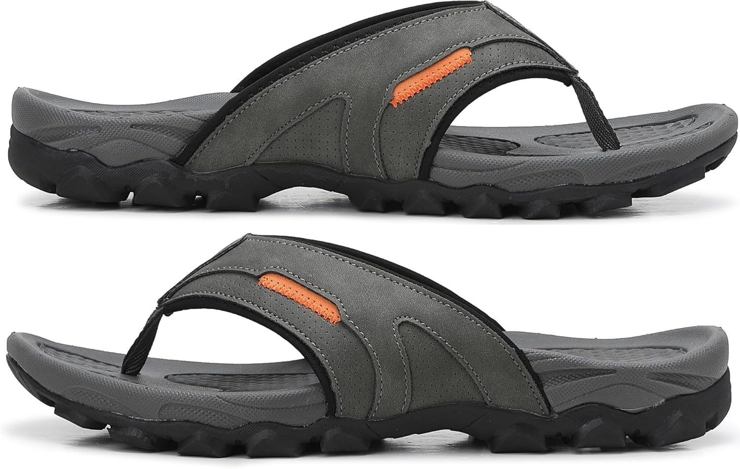 ARRIGO BELLO Flip Flops Mens sandbeach Thong Sandals Leather Sliders Non-Slip Summer Slippers Durable Antislip Flip-flop US Size 8-13 - Image 4