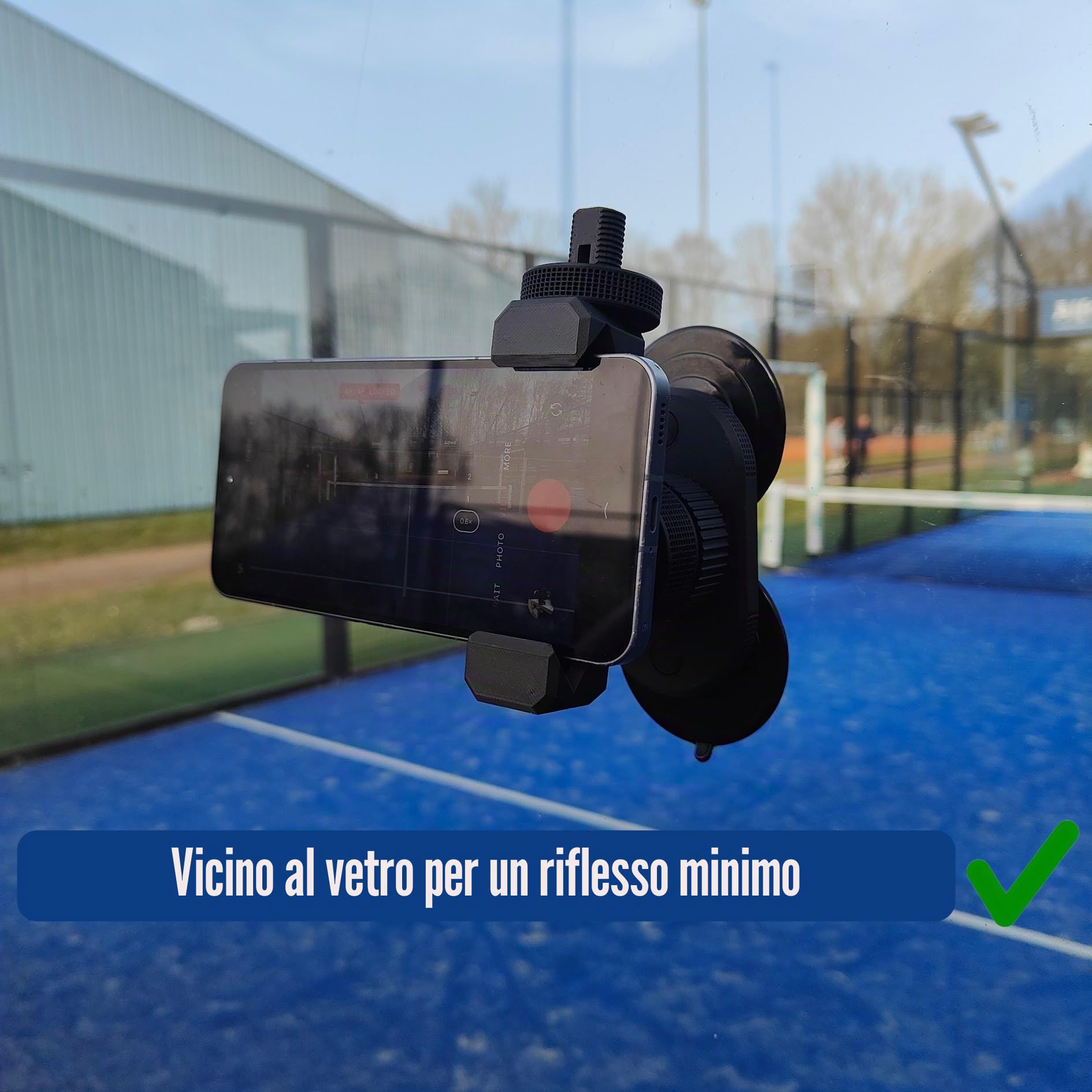 Supporto per telefono per paddle con ventosa resistente, supporto universale per smartphone, per registrazione video, allenamento e social media, girevole a 360°, compatibile con iPhone, Samsung e
