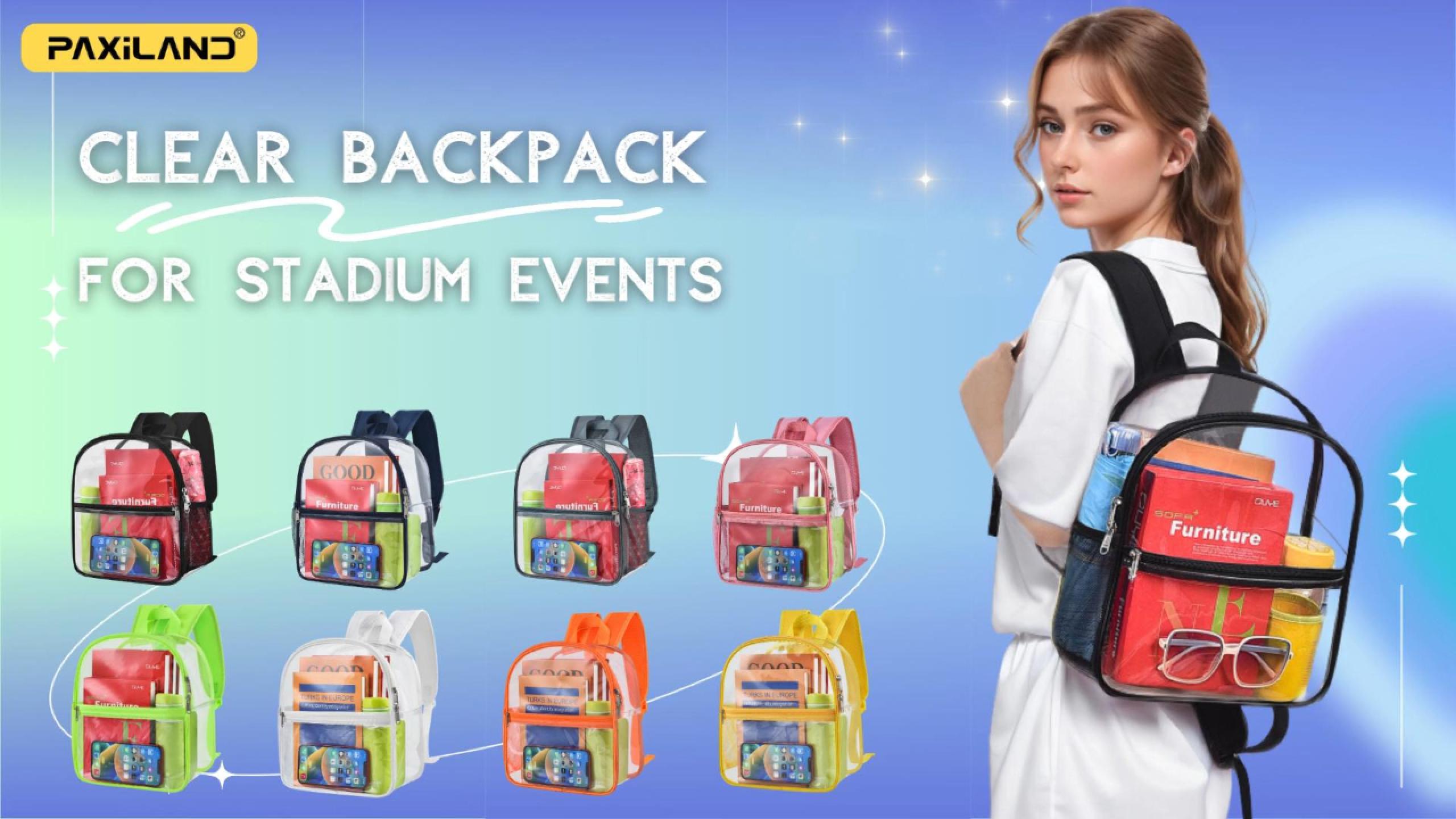 Amazon.com | Paxiland Clear Backpack Stadium Approved 12×12  display picture 1