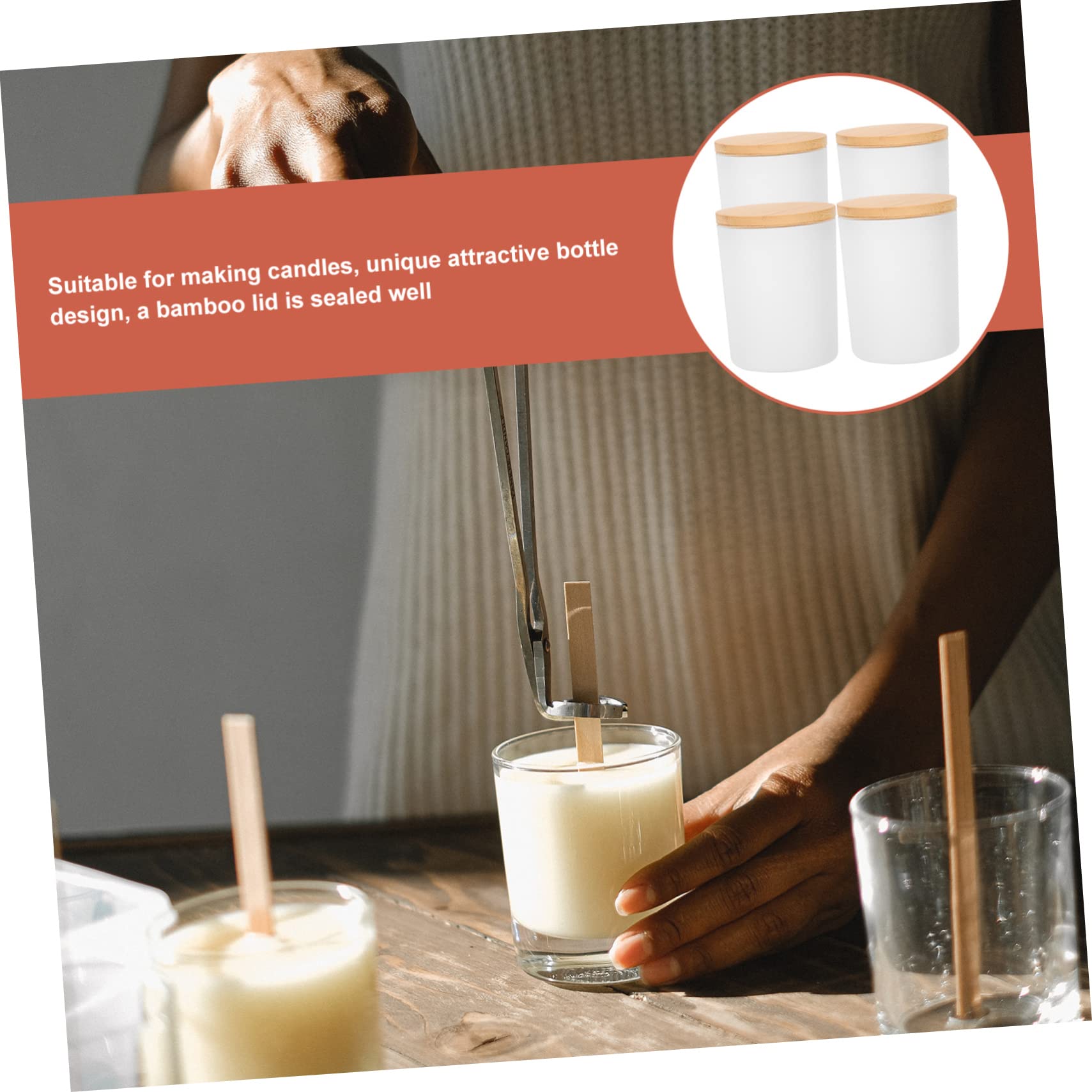 LIFKOME 4 Set Barattoli Coperchi Candele Profumate Aromaterapia Barattoli Fabbricazione Candele