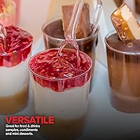 Vista 6 de Stock Your Home - Vasos de chupito de 1.5 onzas - 500 vasos de chupito de plástico mini (1.5oz) Vasos desechables transparentes para chupitos