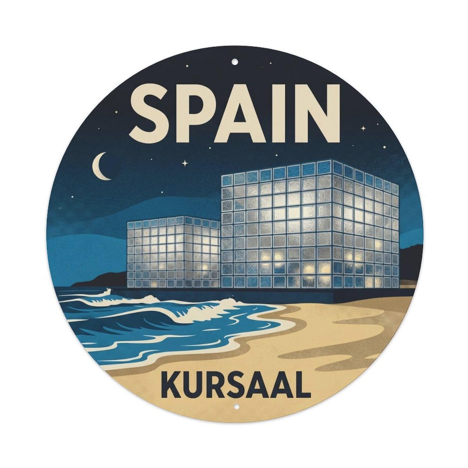 San Sebastian Kursaal Auditorium Spain Urban Travel Metal Tin Sign