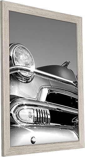 Vista 924 de Americanflat - Marco para póster de 71 x 74 cm con plexiglás pulido, portarretratos negro de madera industrializada, Epic Collection, marco ancho