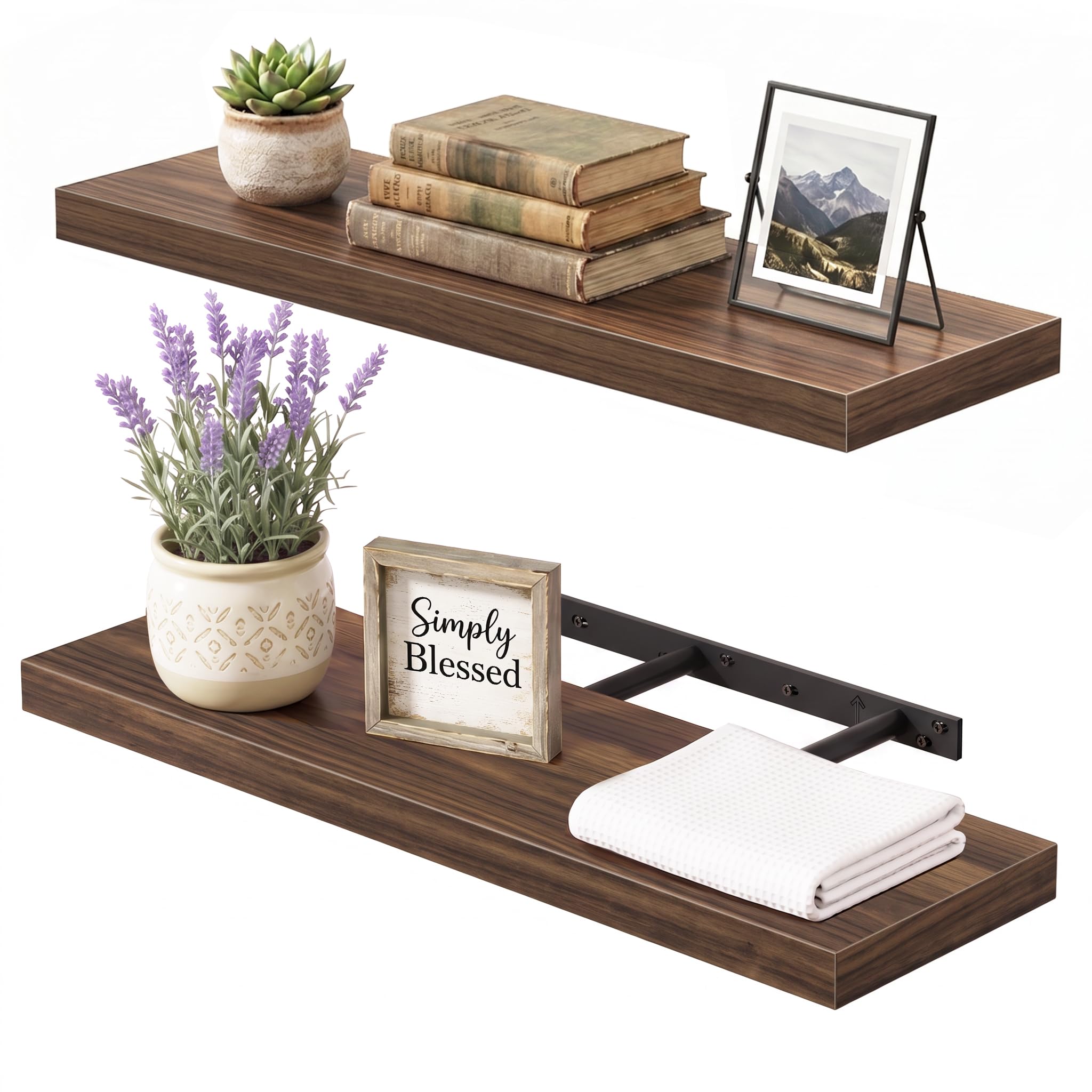 Fixwal Floating Shelves - White, Set of 2 -13 Fixwal Floating Shelves - White, Set of 2 -13