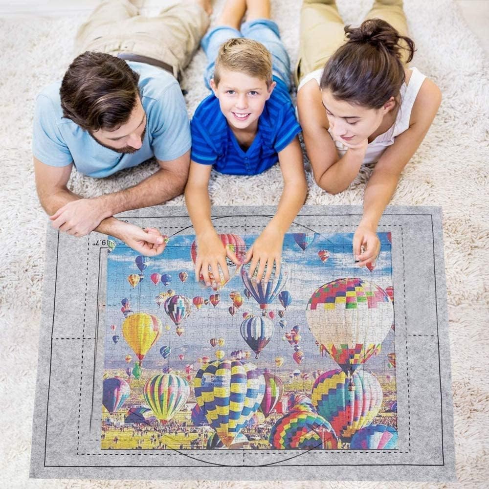 Celawork Mata puzzli do BIS 200, 500, 1000 elementów - podkładka pod puzzle, mata rolowana do przechowywania (czarna, do 1000)