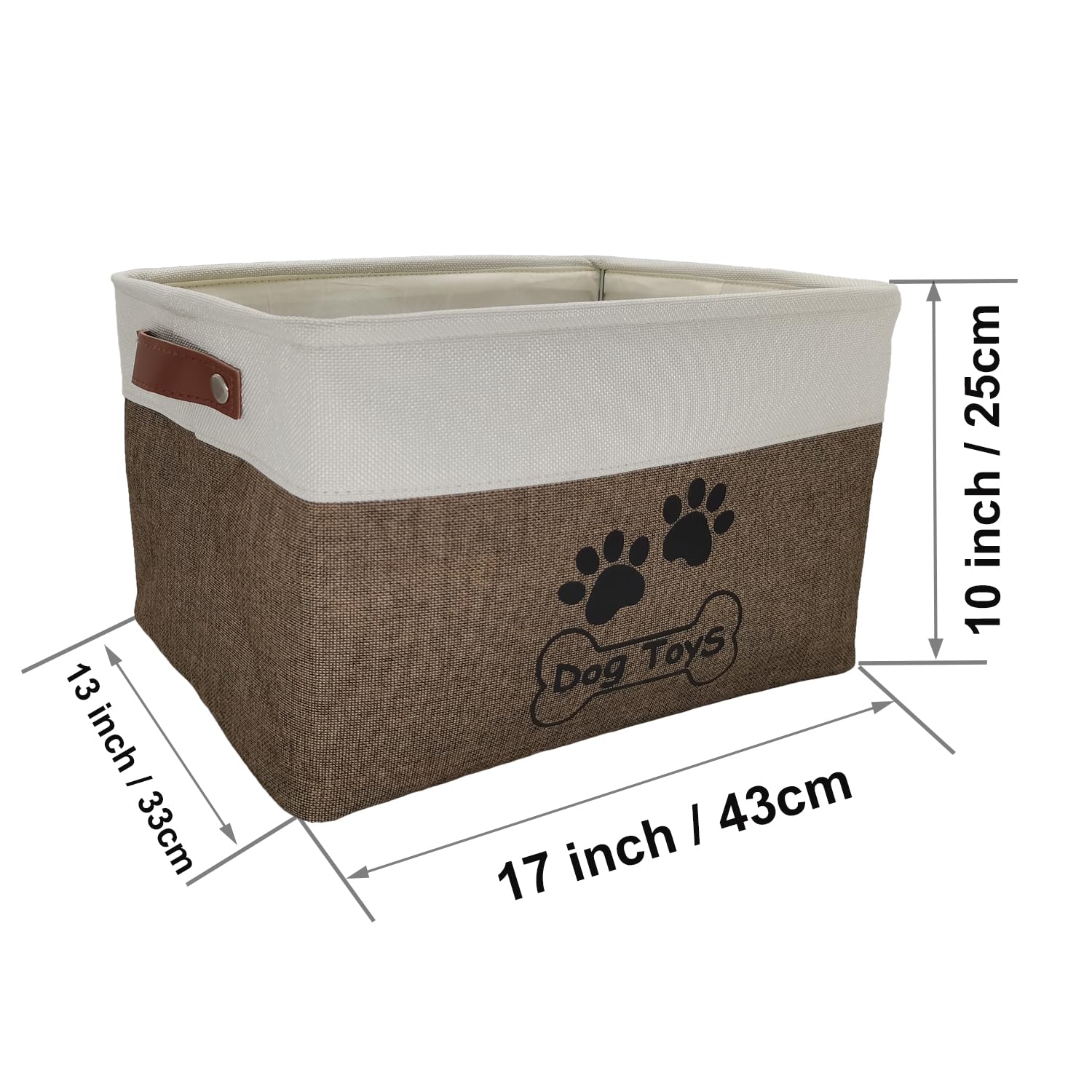 Cesta de juguetes para perros, caja de juguetes plegable para perros con asas, contenedor plegable para juguetes para mascotas, accesorios
