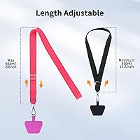 Vista 4 de CACOE Cordón para Teléfono 2 Piezas Correa Ajustable para el Cuello, 4 Piezas Parches, Universal Crossbody Multifuncional Parche Cordones