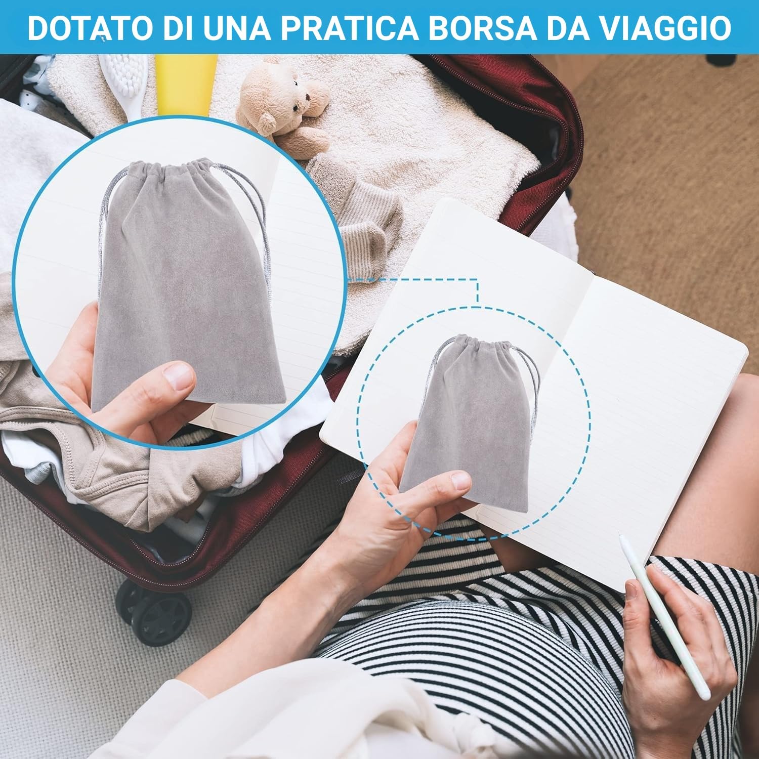 Asciugatore Elettrico per Orecchie di Tilcare - Asciugatore per Orecchie Ricaricabile per Nuotare, Fare la Doccia - Con 3 Punte per Asciugare le Orecchie e Custodia per il Trasporto